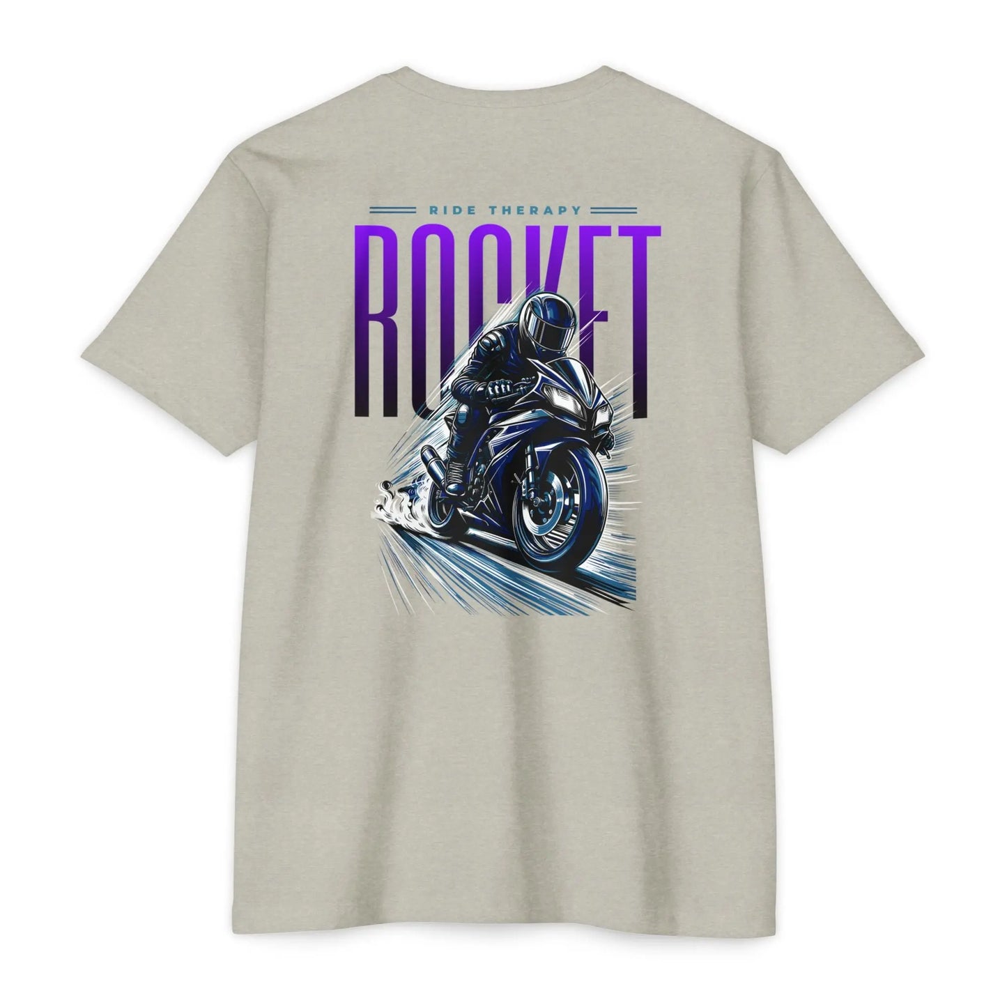 Rocket Themed Unisex Tee, Motorcycle Lover Gift, Casual Wear, Gift for Bikers, Unique Graphic T-Shirt Printify