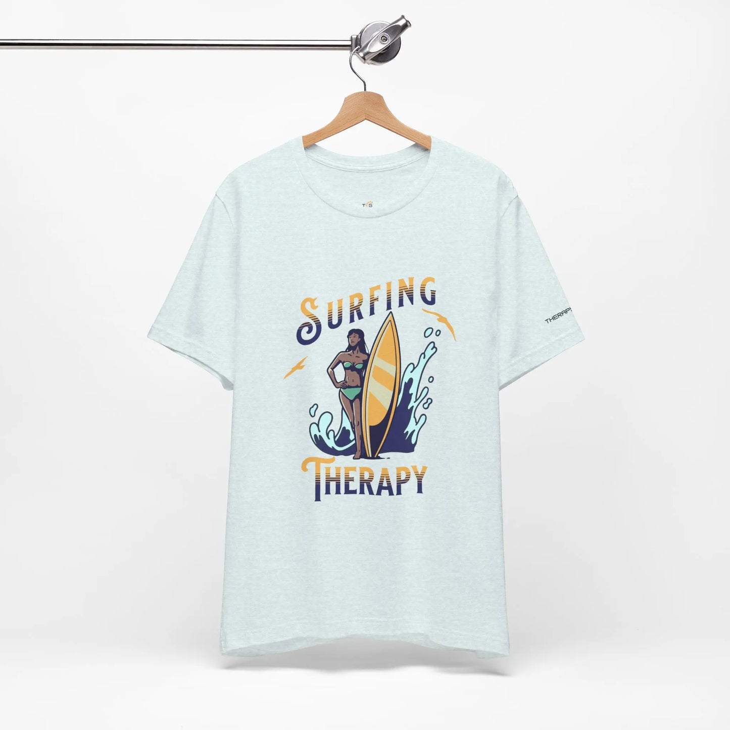 Surfing Therapy Unisex Tee, Surfing Shirt, Beach Lover Gift, Casual Summer Wear, Ocean Vibes T-Shirt, Surfboard Graphic Tee Printify