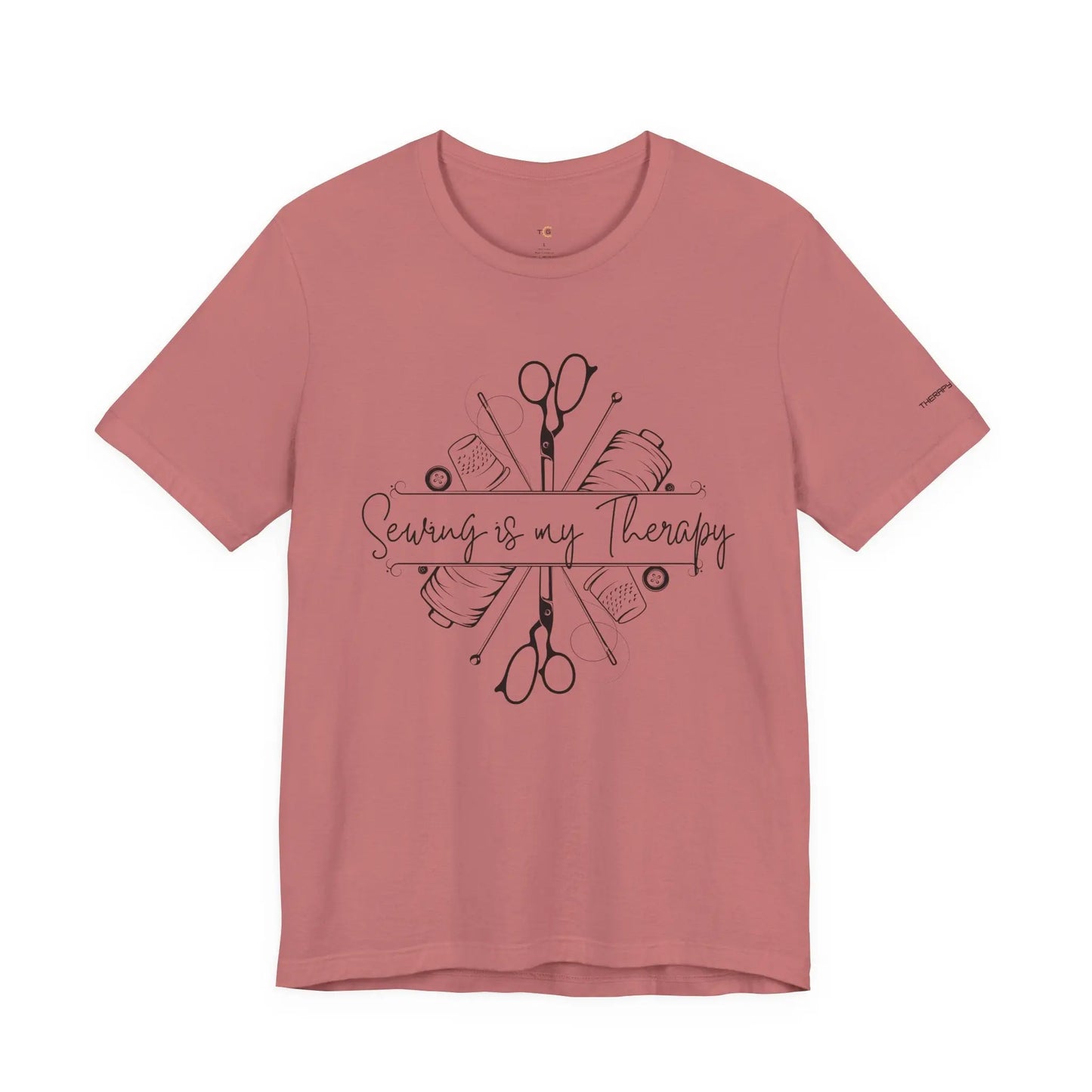 Sewing Therapy Tee - Unisex Jersey Short Sleeve Shirt, Gift for Sewers Printify