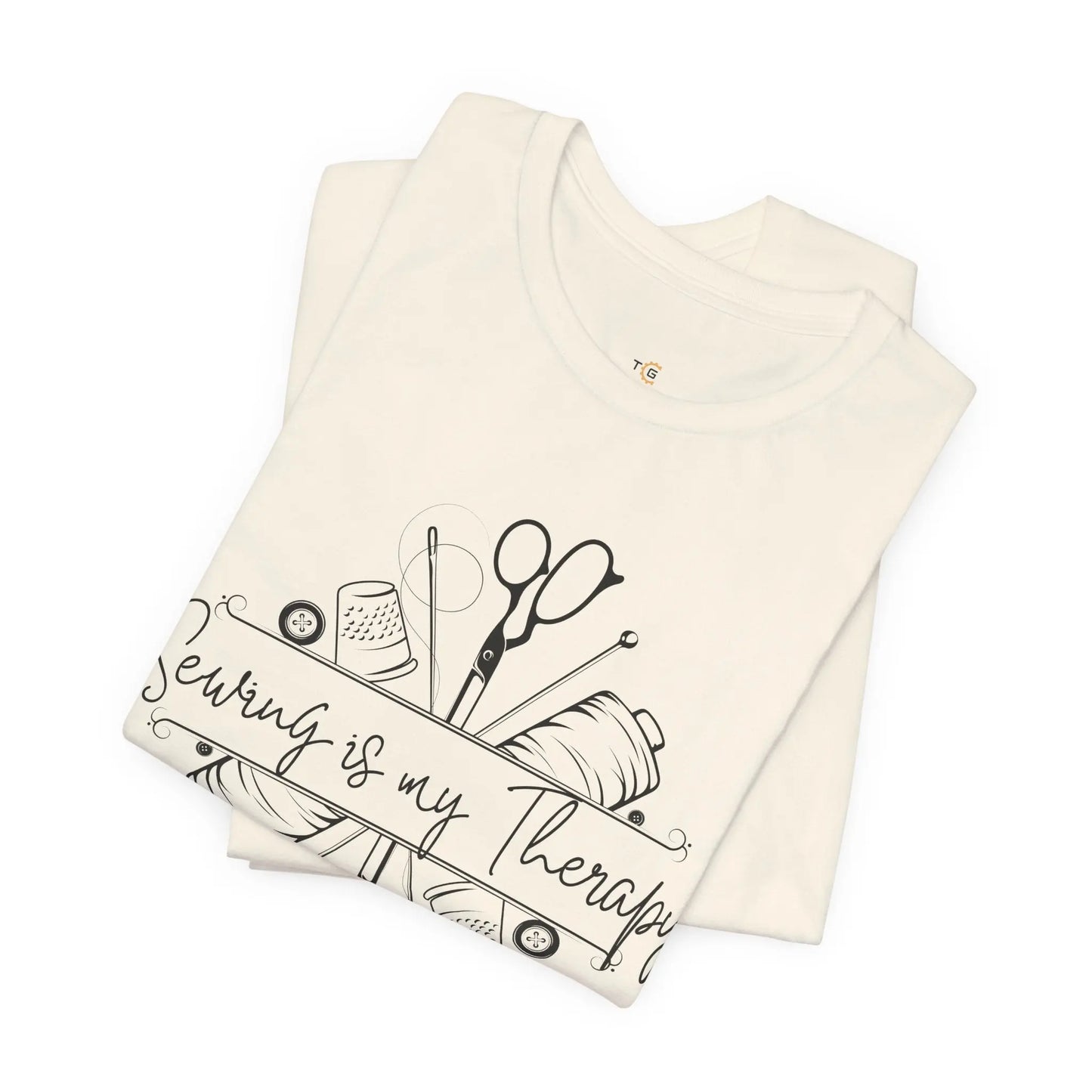 Sewing Therapy Tee - Unisex Jersey Short Sleeve Shirt, Gift for Sewers Printify