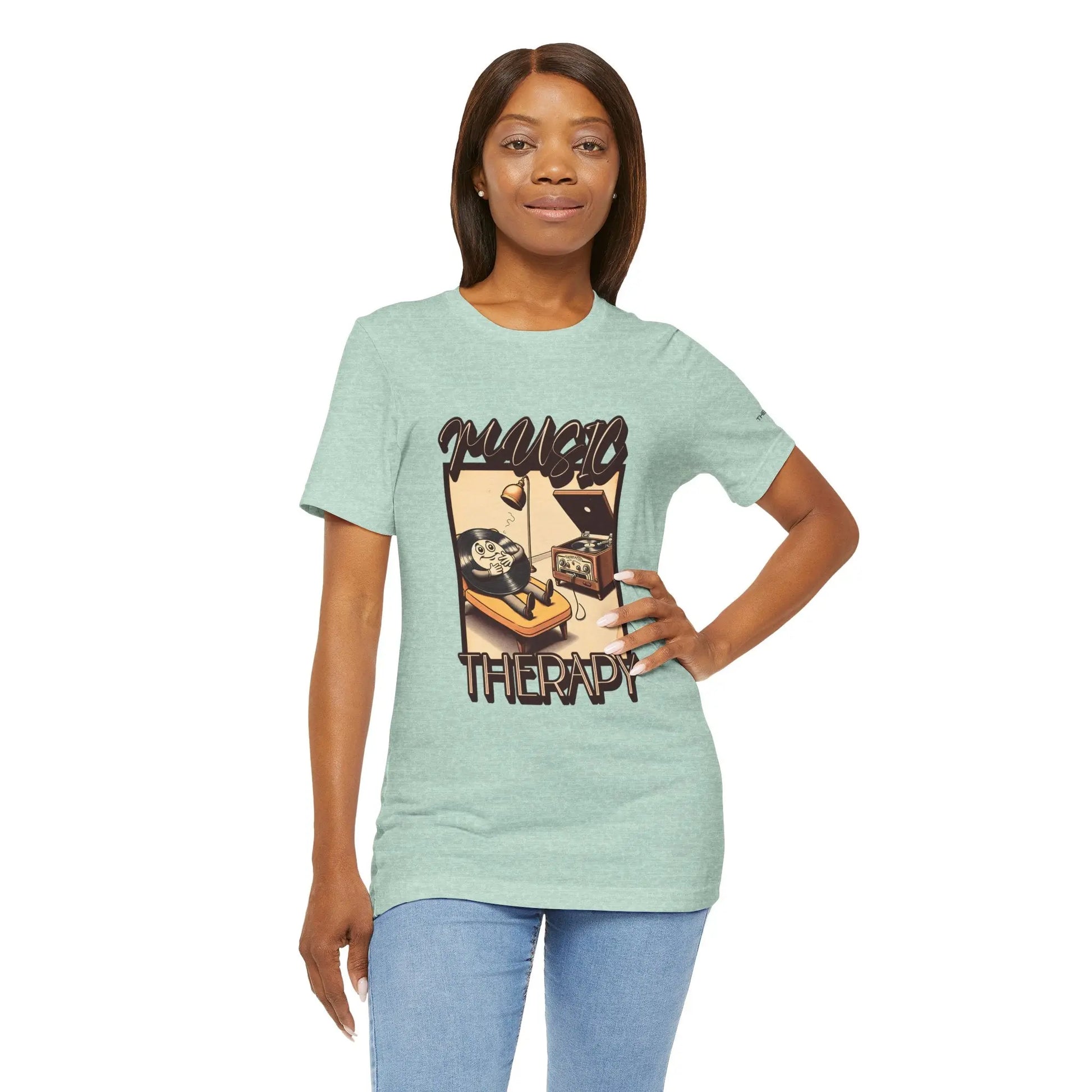 Music Therapy Unisex Tee, Casual Music Shirt, Perfect Gift for Music Lovers, Therapeutic Vibe Tee for Relaxation, Music Appreciation Printify