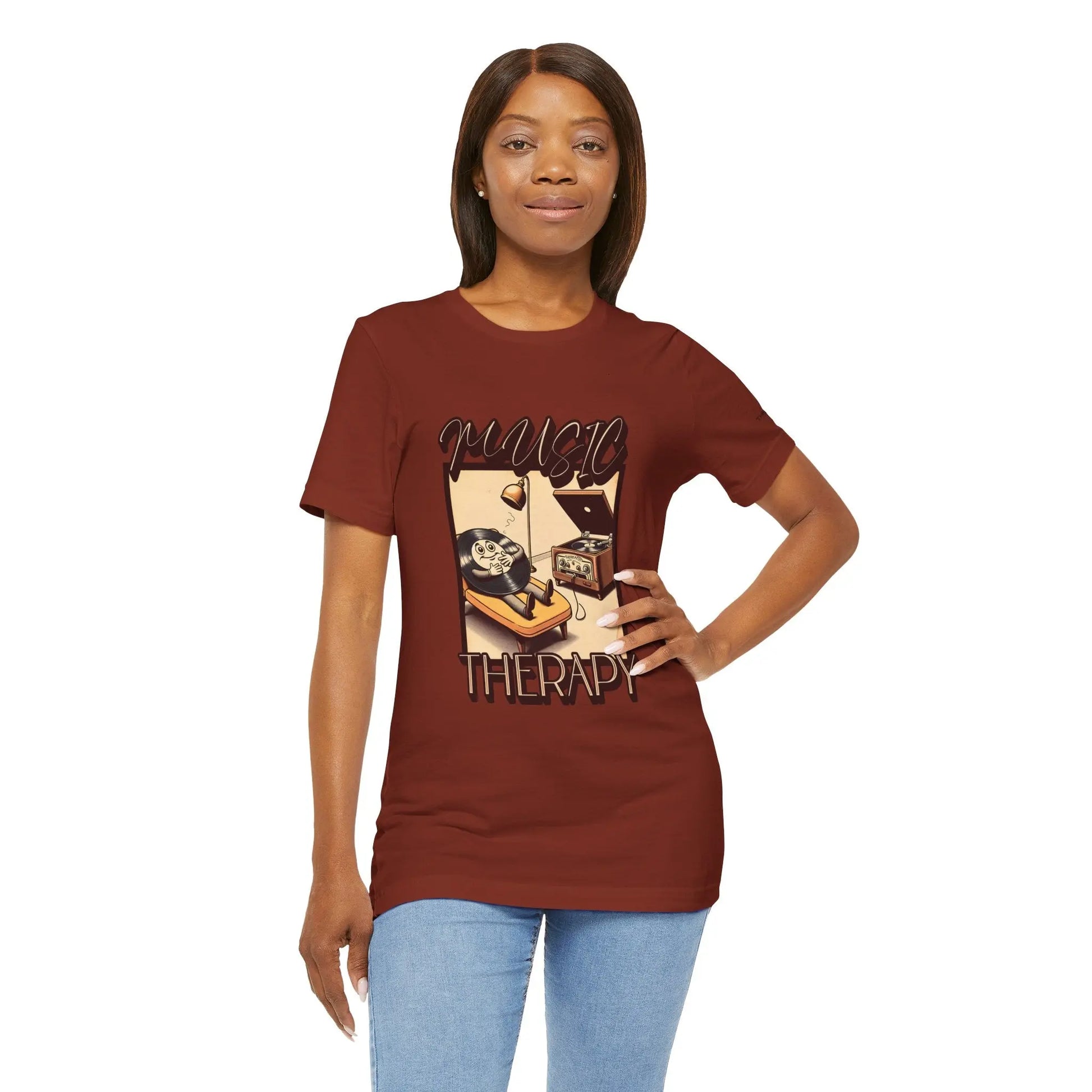 Music Therapy Unisex Tee, Casual Music Shirt, Perfect Gift for Music Lovers, Therapeutic Vibe Tee for Relaxation, Music Appreciation Printify