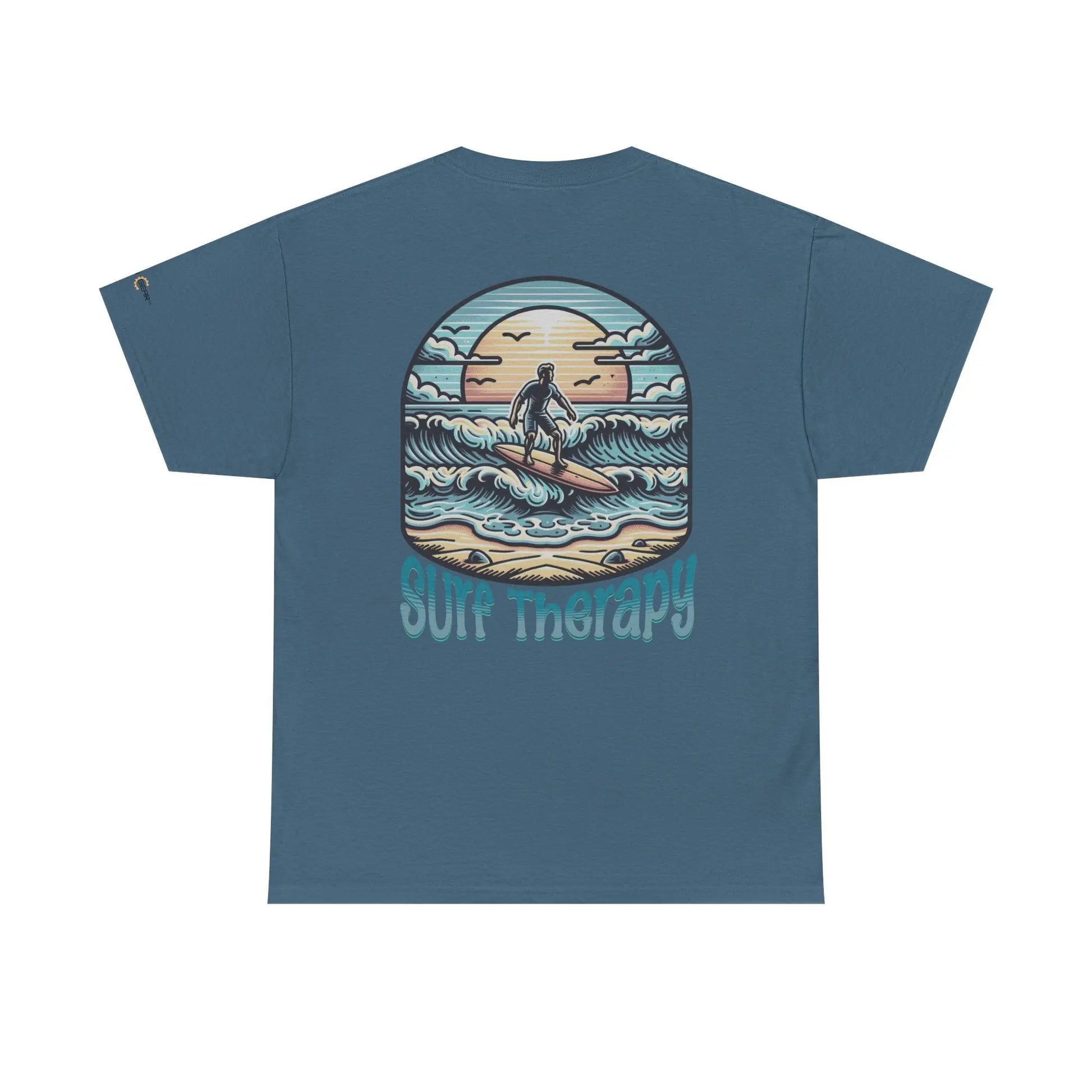 Surf Therapy Unisex Heavy Cotton Tee, Summer Vibes T-Shirt, Beach Day Apparel, Water Sports Gift, Casual Surfwear Printify