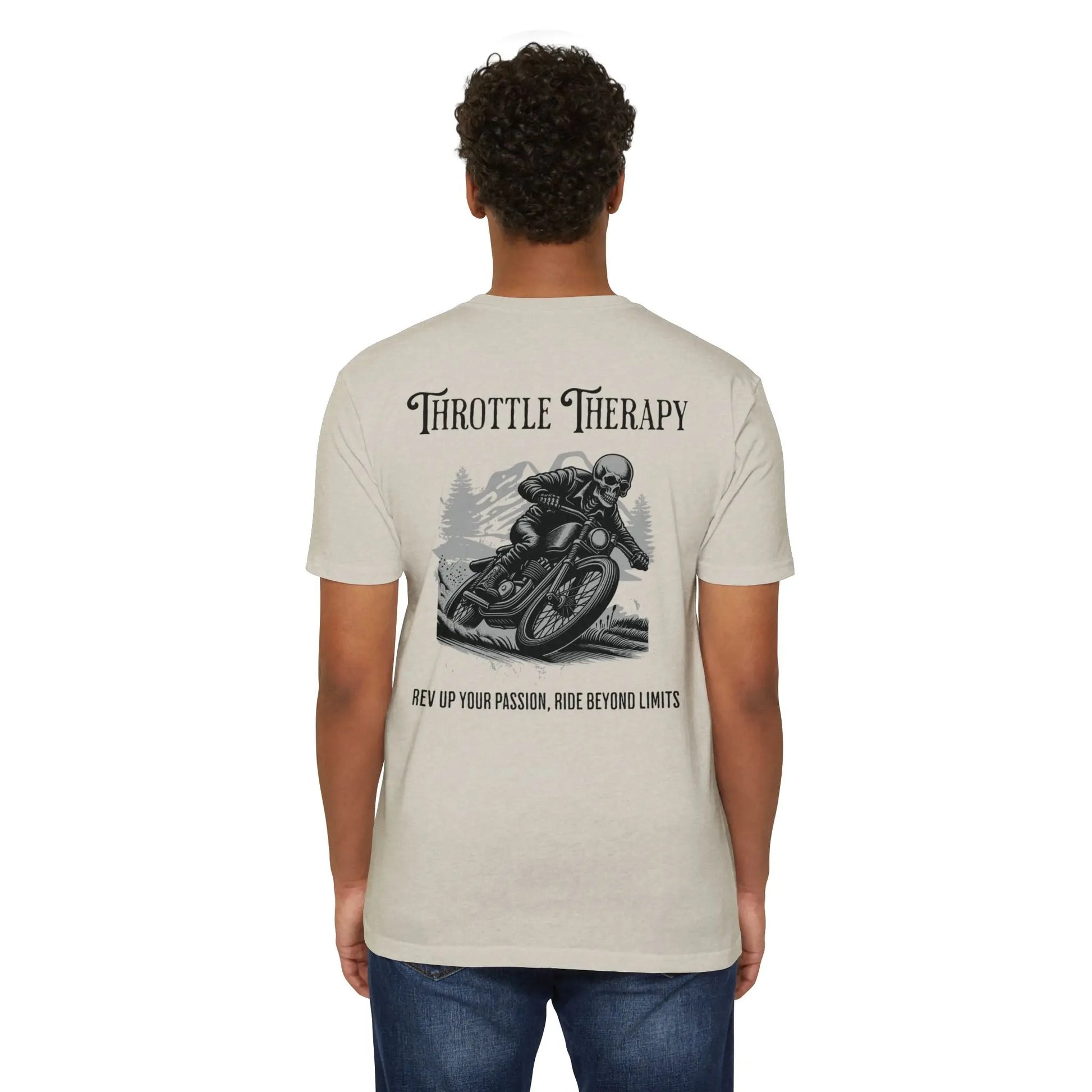 Throttle Therapy Unisex Heavy Cotton Tee - Motorcycle Lover Gift, Biker Shirt, Adventure Apparel, Casual Wear, Gift for Him Printify