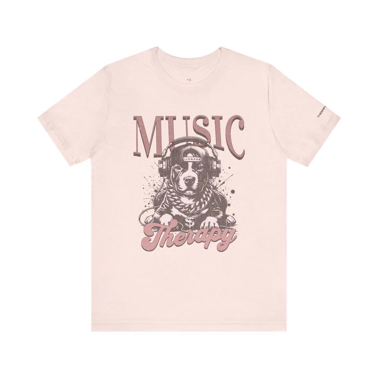 Music Therapy Unisex Jersey Tee - Perfect Gift for Music Lovers, Dog Owners, Casual Wear, Relaxation, & Dog Lovers! Printify