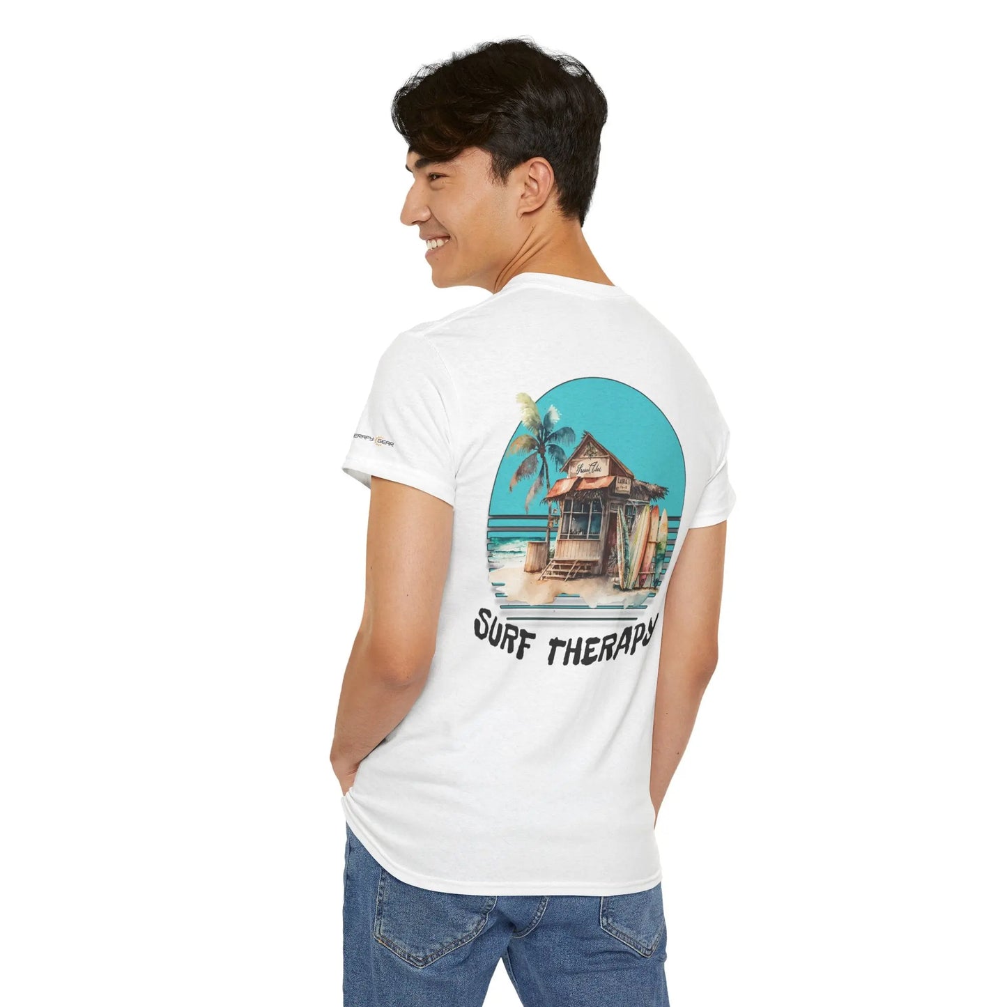 Surf Therapy Unisex Heavy Cotton Tee - Beach Vibes Clothing, Summer Casual Wear, Gift for Surfers Printify