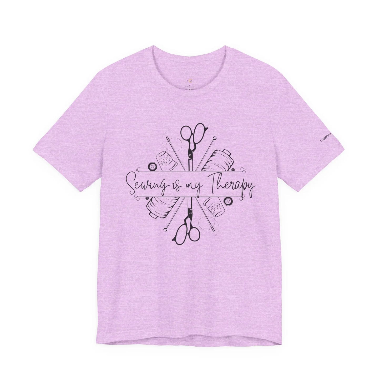 Sewing Therapy Tee - Unisex Jersey Short Sleeve Shirt, Gift for Sewers Printify
