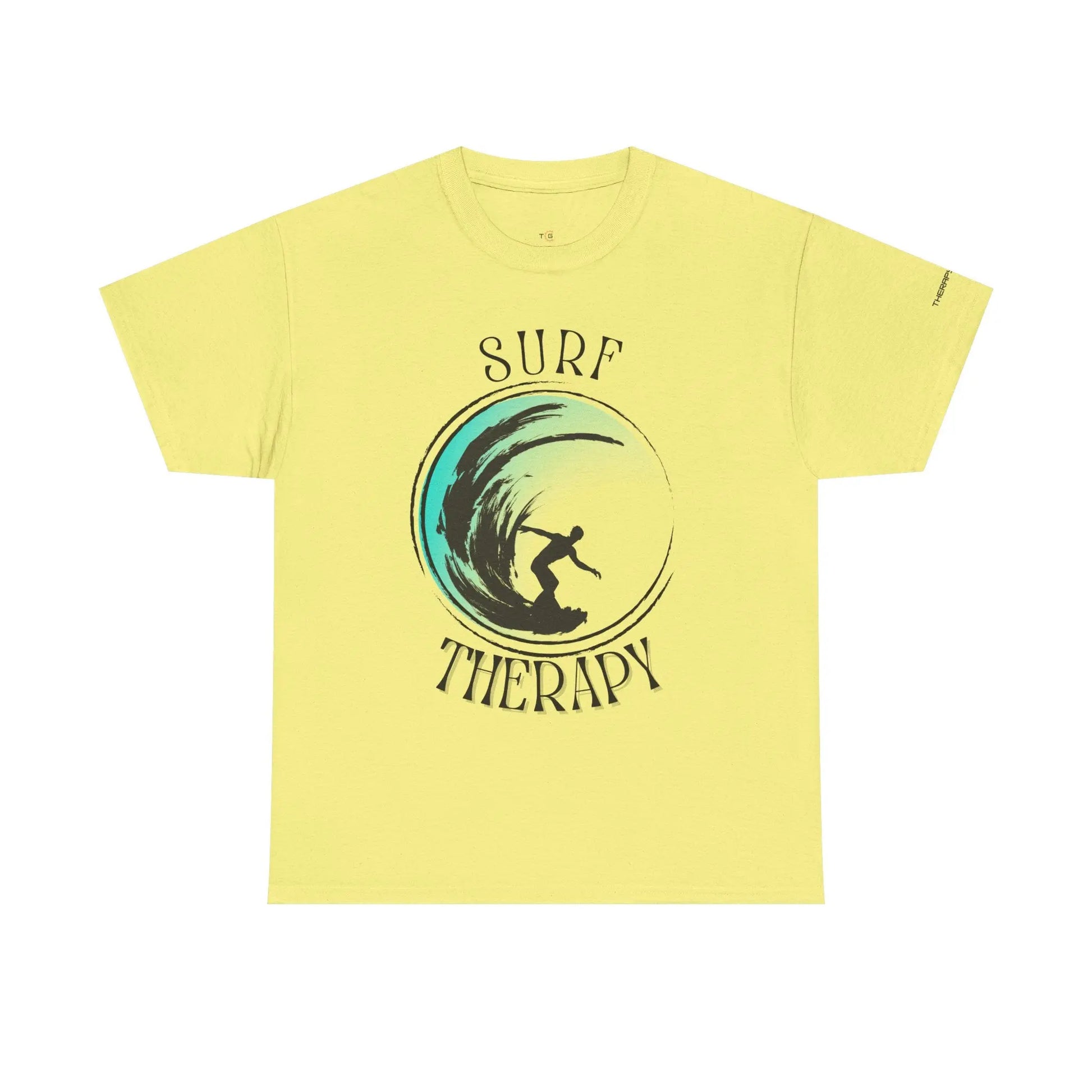 Surf Therapy Unisex Heavy Cotton Tee | Relaxed Fit Summer Shirt, Beach Lover Gift, Surfing Apparel, Ocean Vibes T-Shirt, Fun Casual Wear Printify