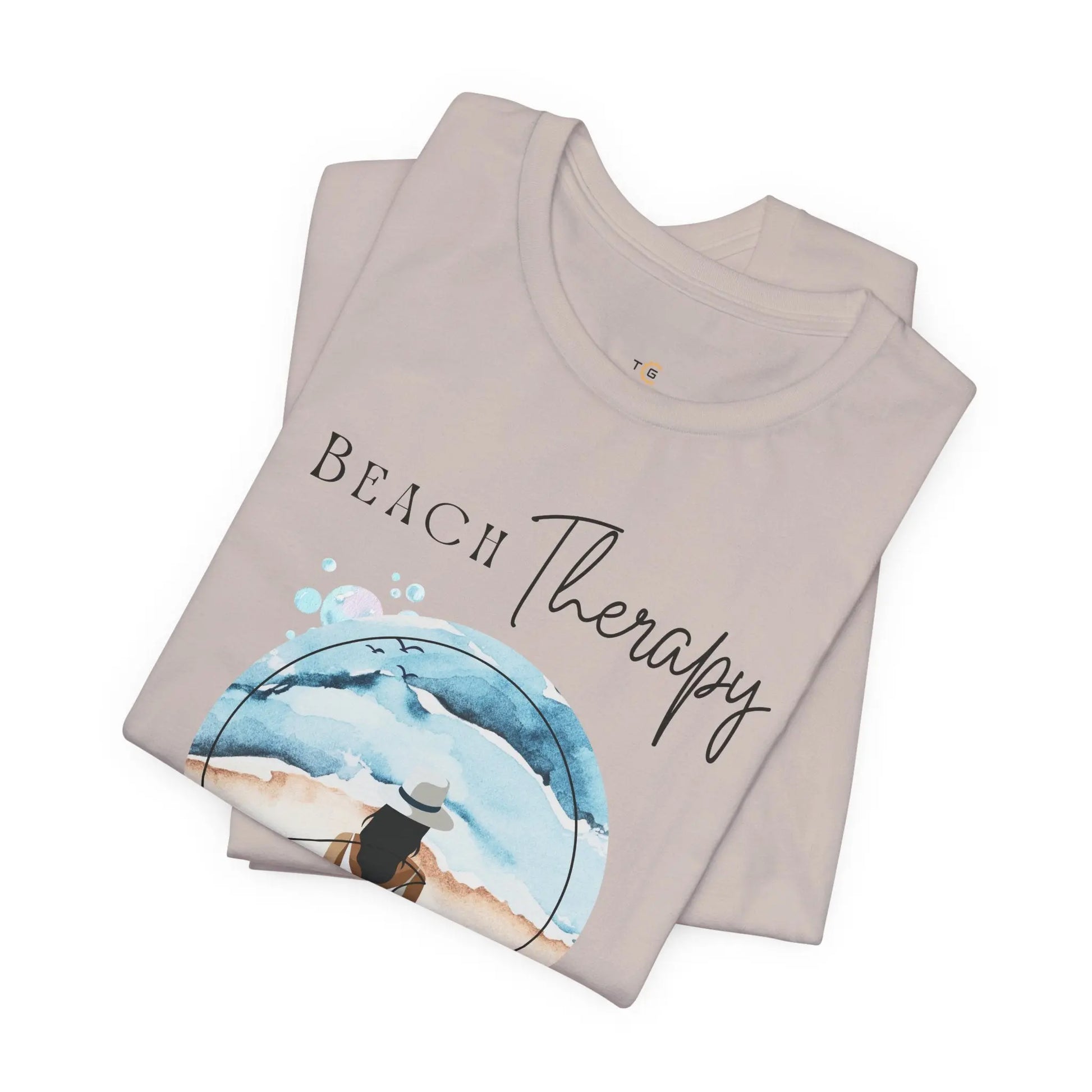 Beach Therapy Tee, Summer T-Shirt, Relaxation Shirt, Beach Vibes Apparel, Vacation Wear, Travel Clothes Printify