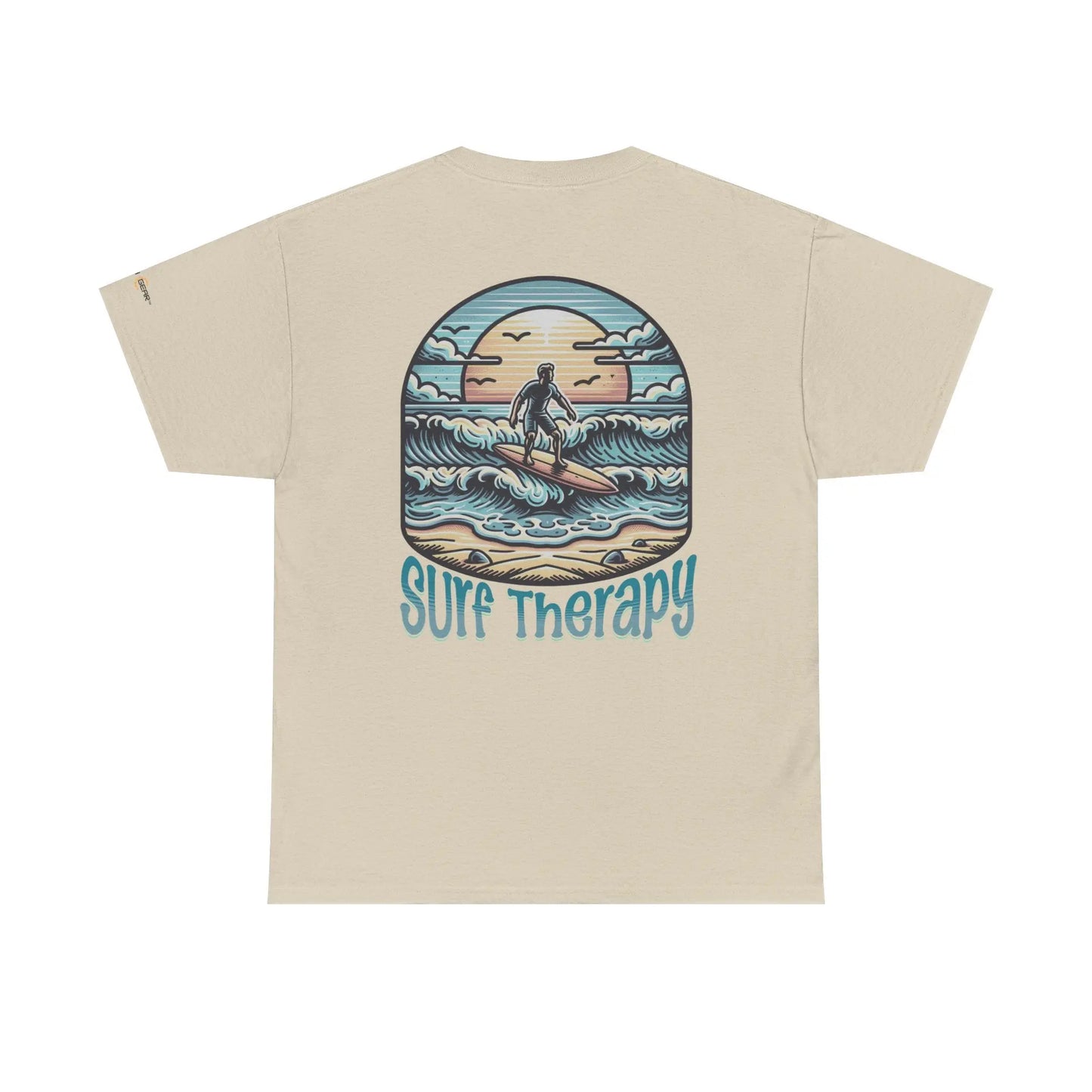 Surf Therapy Unisex Heavy Cotton Tee, Summer Vibes T-Shirt, Beach Day Apparel, Water Sports Gift, Casual Surfwear Printify