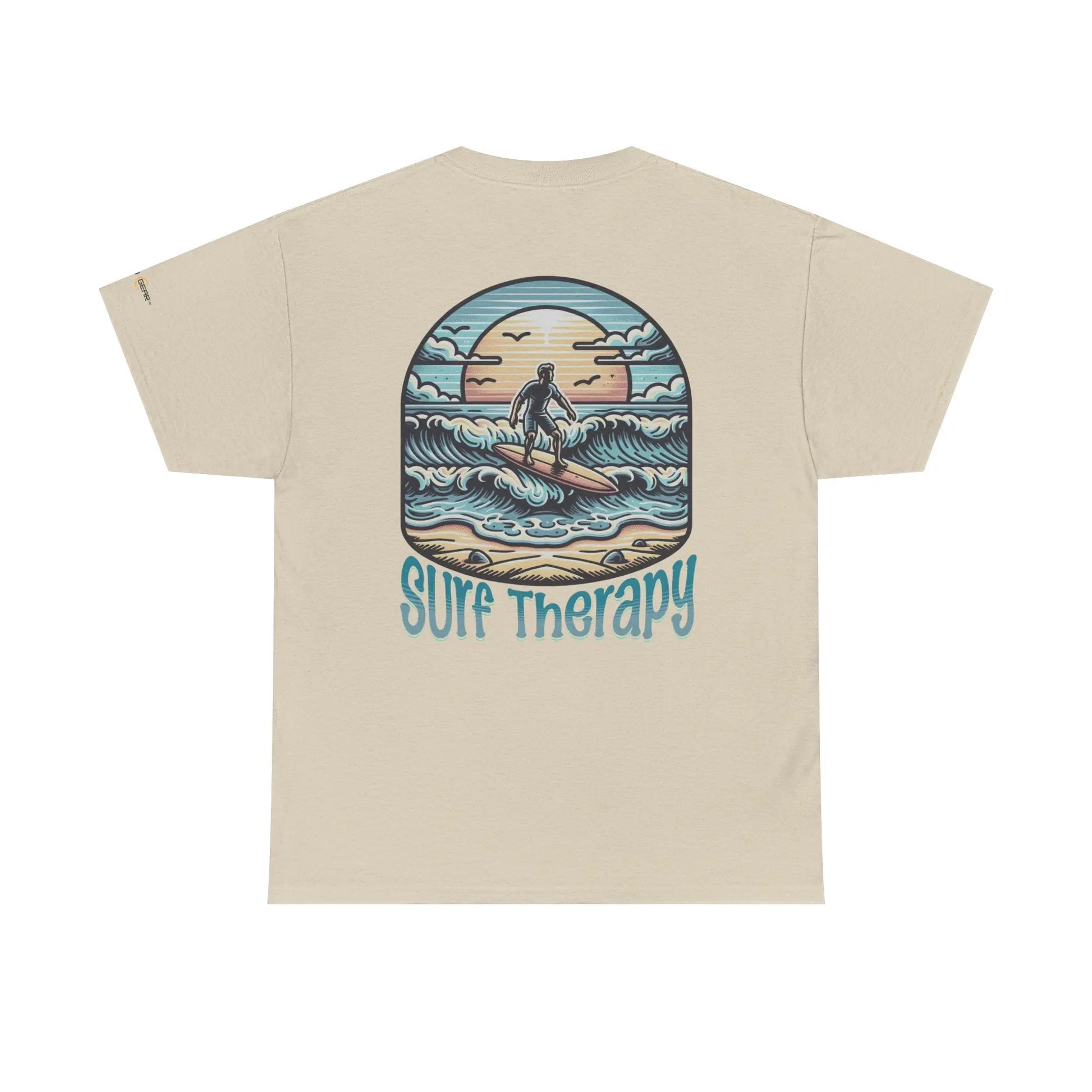 Surf Therapy Unisex Heavy Cotton Tee, Summer Vibes T-Shirt, Beach Day Apparel, Water Sports Gift, Casual Surfwear Printify