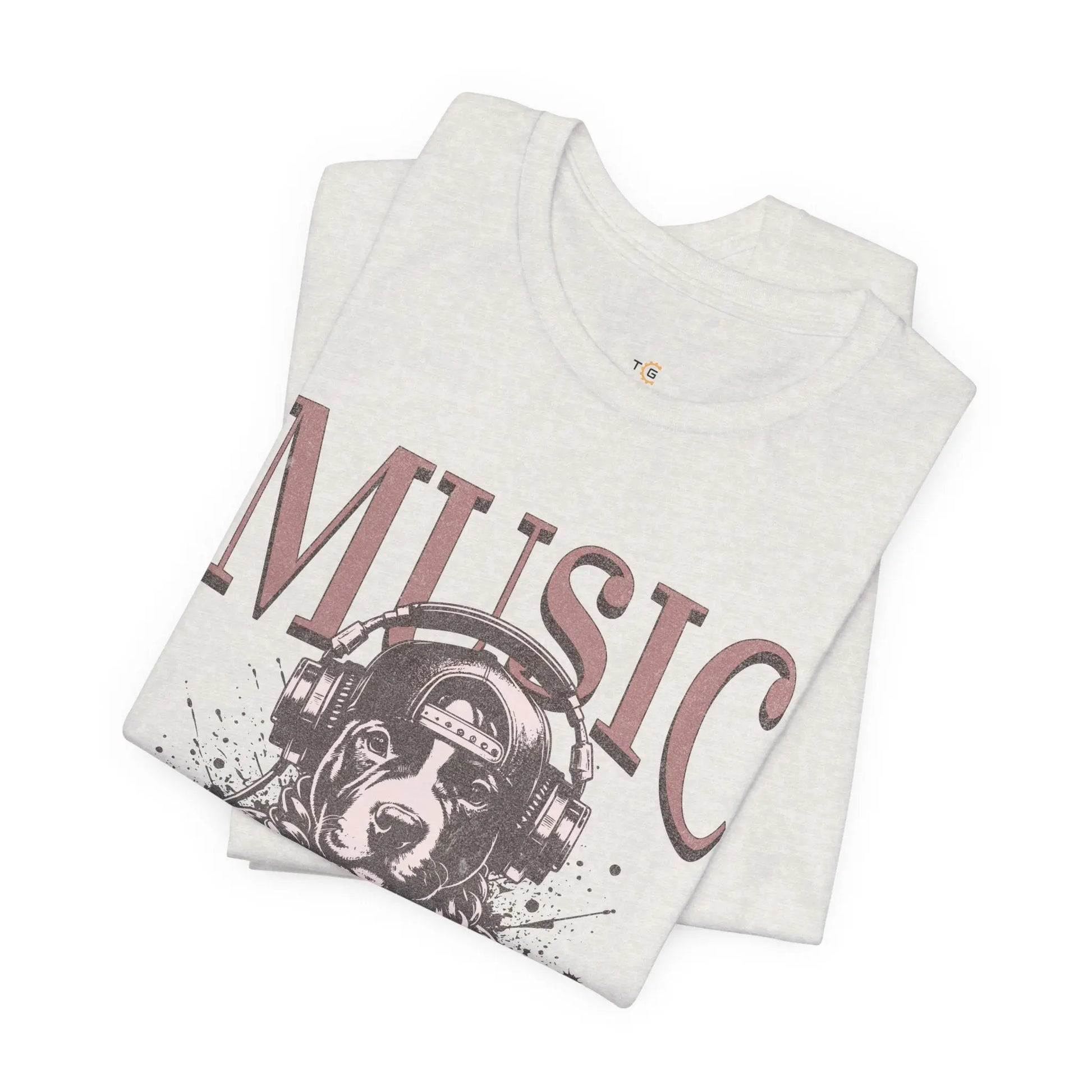 Music Therapy Unisex Jersey Tee - Perfect Gift for Music Lovers, Dog Owners, Casual Wear, Relaxation, & Dog Lovers! Printify
