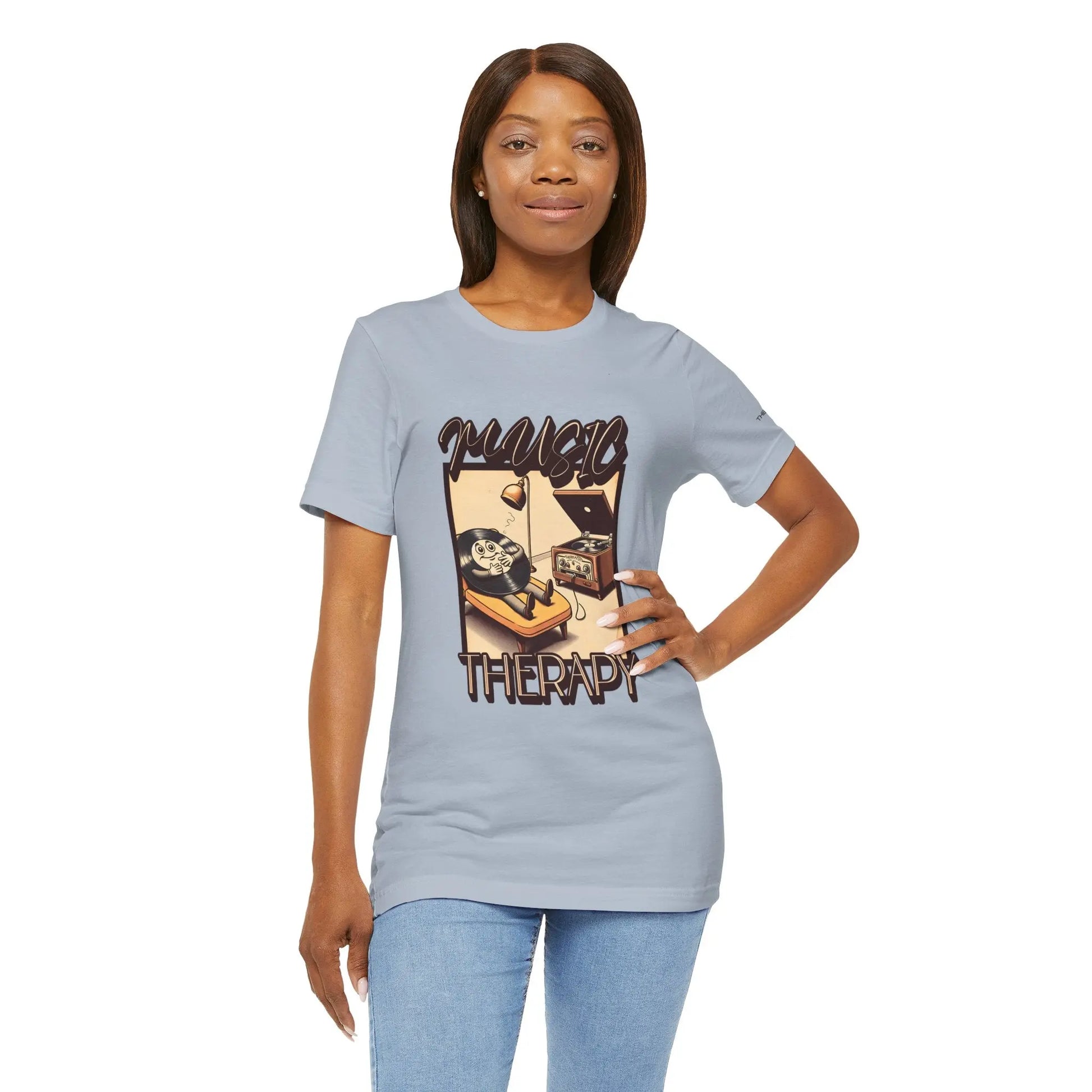 Music Therapy Unisex Tee, Casual Music Shirt, Perfect Gift for Music Lovers, Therapeutic Vibe Tee for Relaxation, Music Appreciation Printify