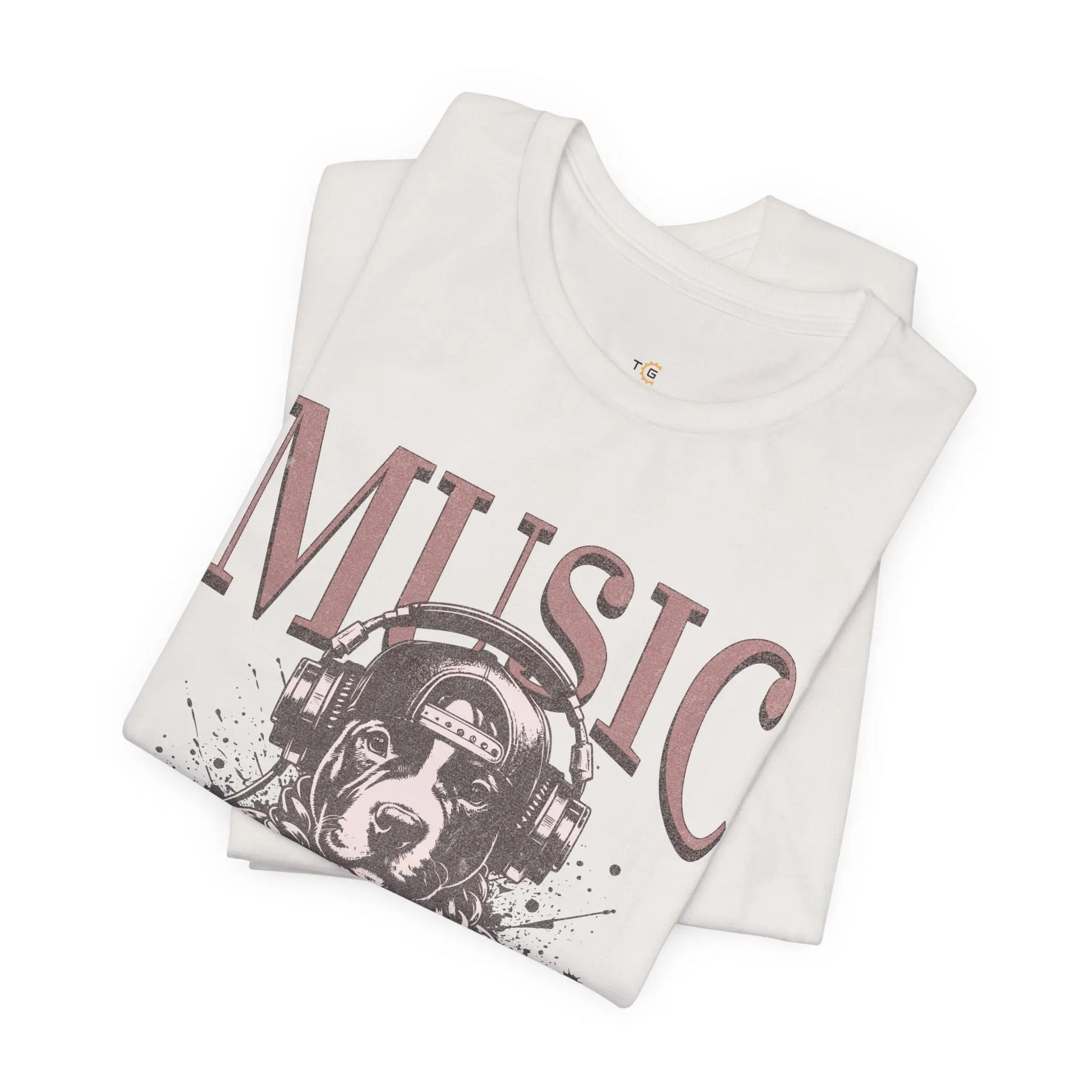Music Therapy Unisex Jersey Tee - Perfect Gift for Music Lovers, Dog Owners, Casual Wear, Relaxation, & Dog Lovers! Printify