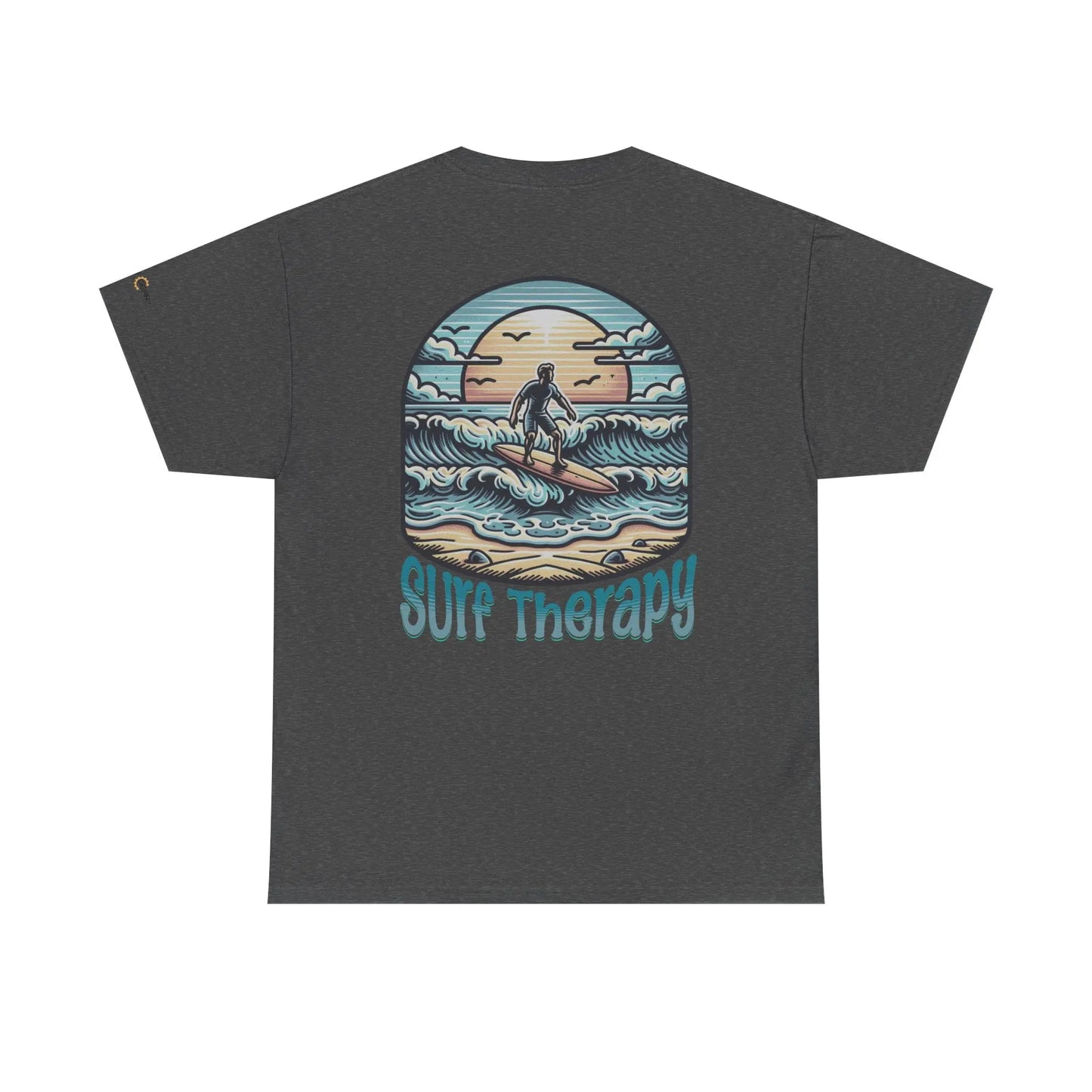 Surf Therapy Unisex Heavy Cotton Tee, Summer Vibes T-Shirt, Beach Day Apparel, Water Sports Gift, Casual Surfwear Printify