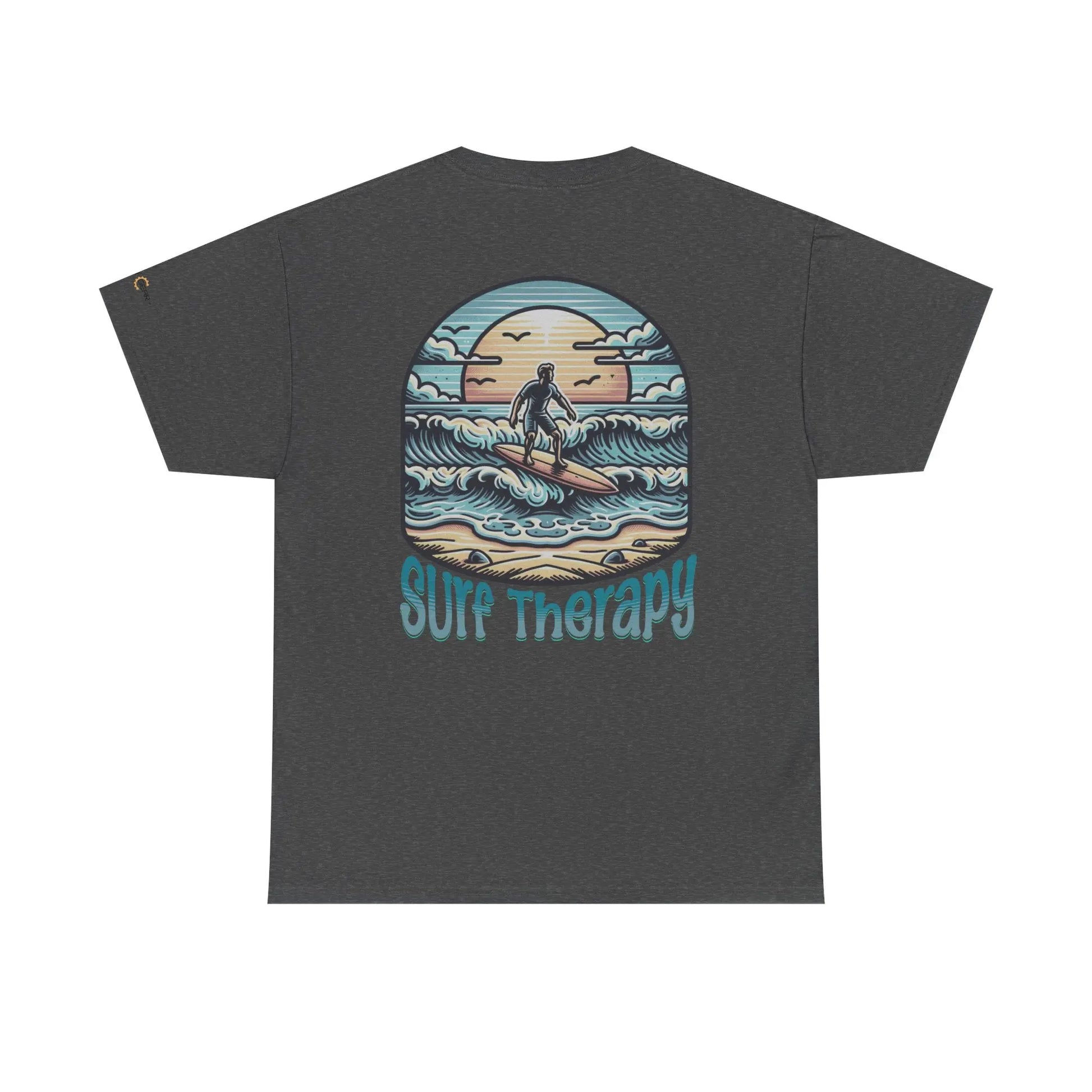 Surf Therapy Unisex Heavy Cotton Tee, Summer Vibes T-Shirt, Beach Day Apparel, Water Sports Gift, Casual Surfwear Printify