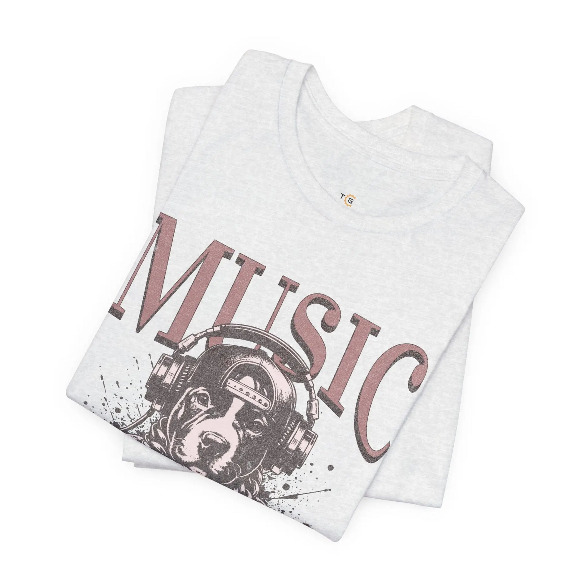 Music Therapy Unisex Jersey Tee - Perfect Gift for Music Lovers, Dog Owners, Casual Wear, Relaxation, & Dog Lovers! Printify