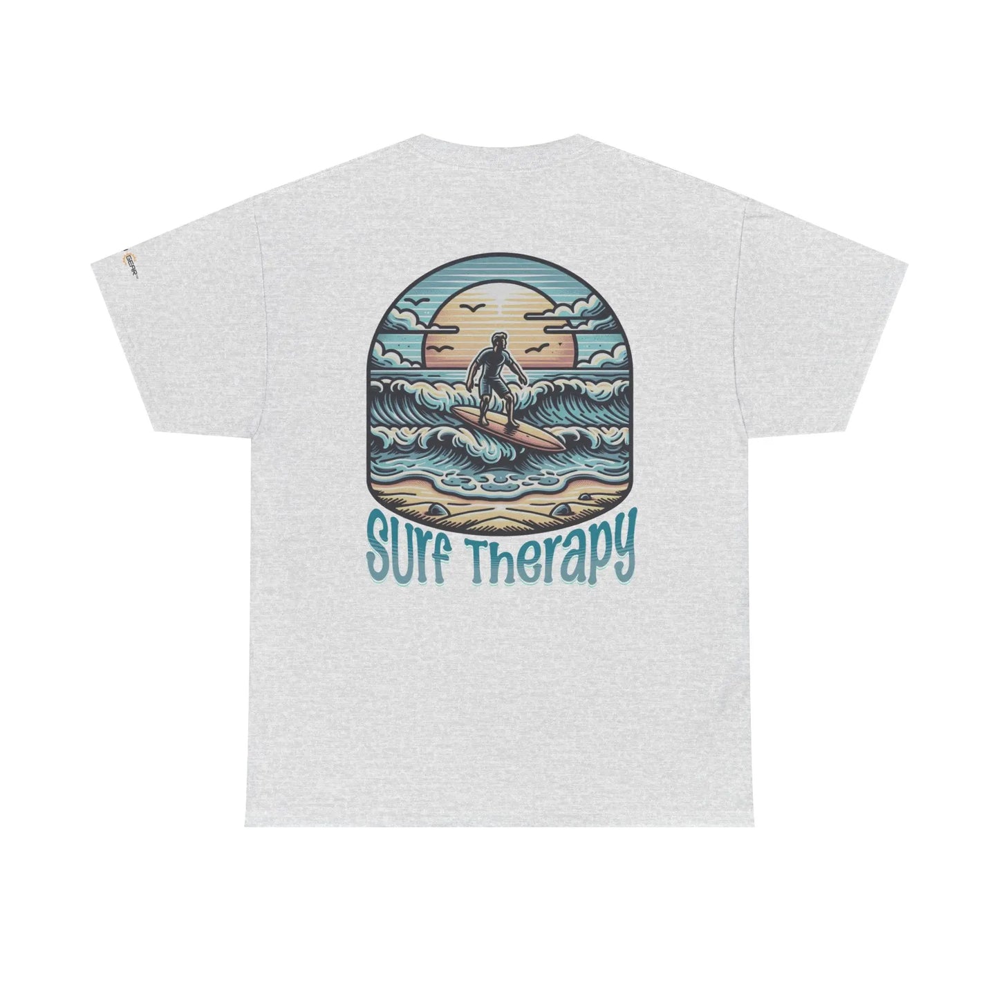 Surf Therapy Unisex Heavy Cotton Tee, Summer Vibes T-Shirt, Beach Day Apparel, Water Sports Gift, Casual Surfwear Printify