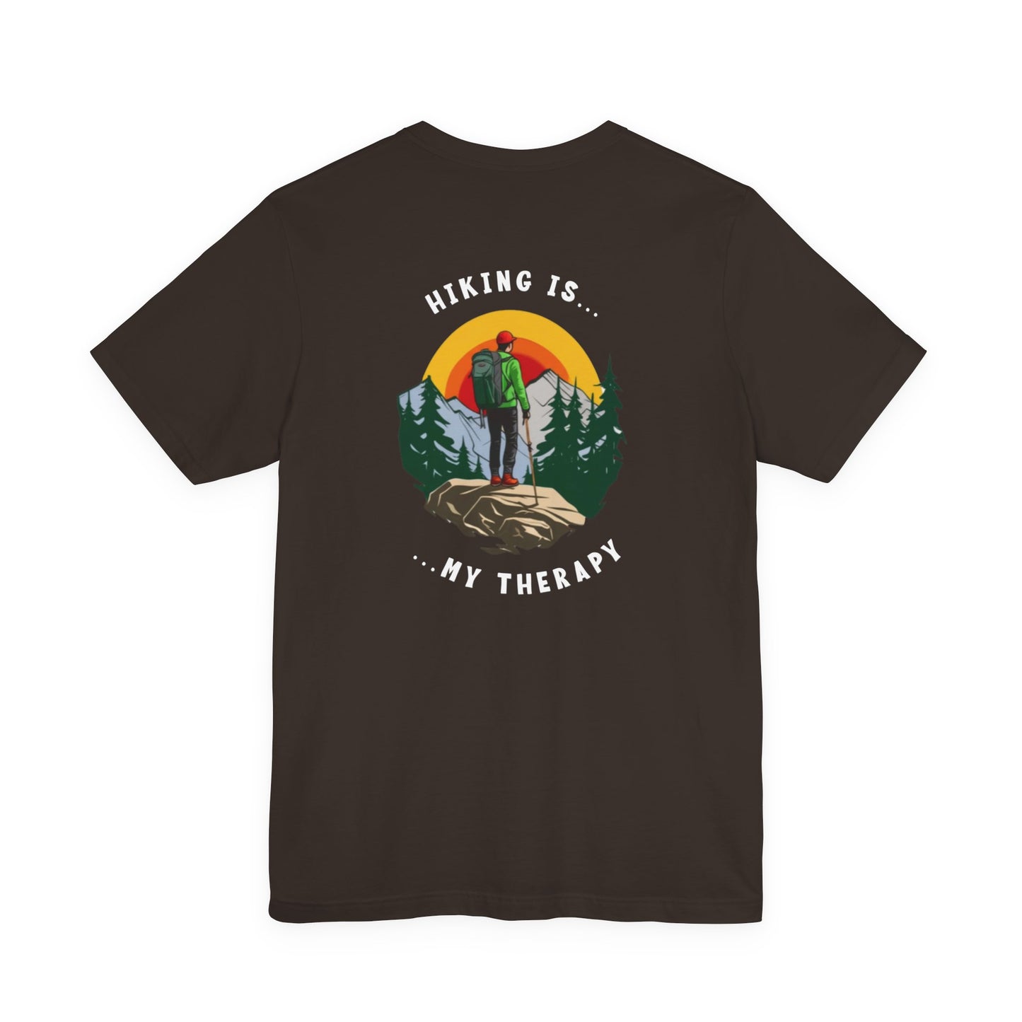 Hiking T-Shirt - "Hiking Is My Therapy" Retro Outdoor Graphic Tee - Therapy Gear