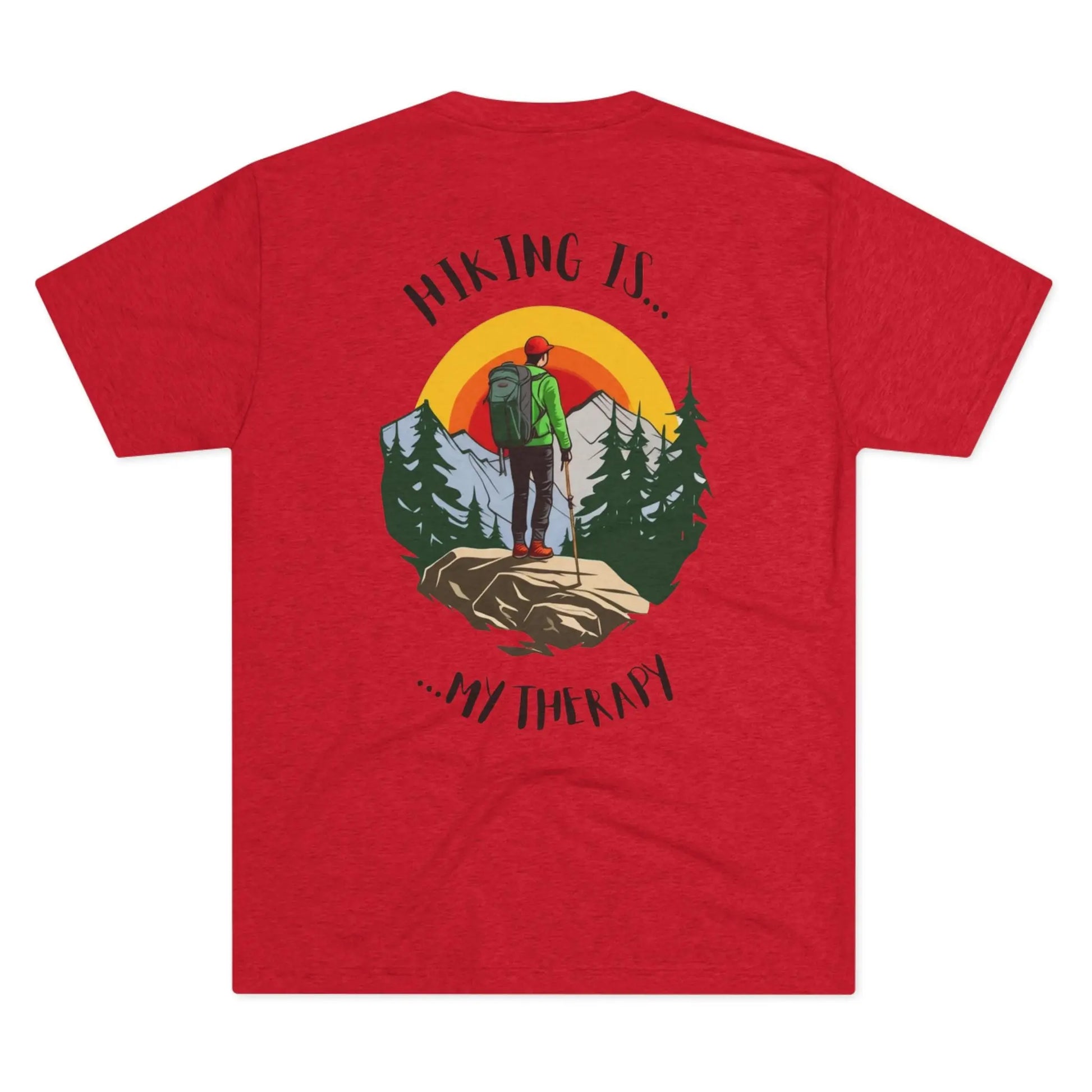 Hiking Is My Therapy T-Shirt – Outdoor Hiking Graphic Tee Printify
