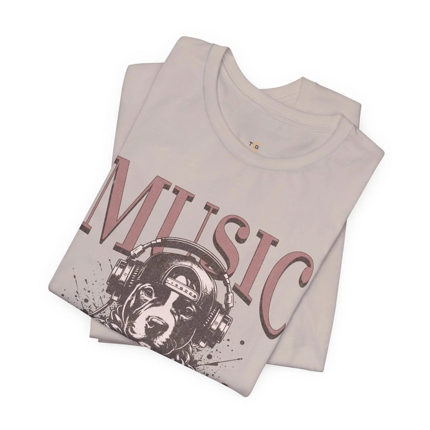 Music Therapy Unisex Jersey Tee - Perfect Gift for Music Lovers, Dog Owners, Casual Wear, Relaxation, & Dog Lovers! Printify