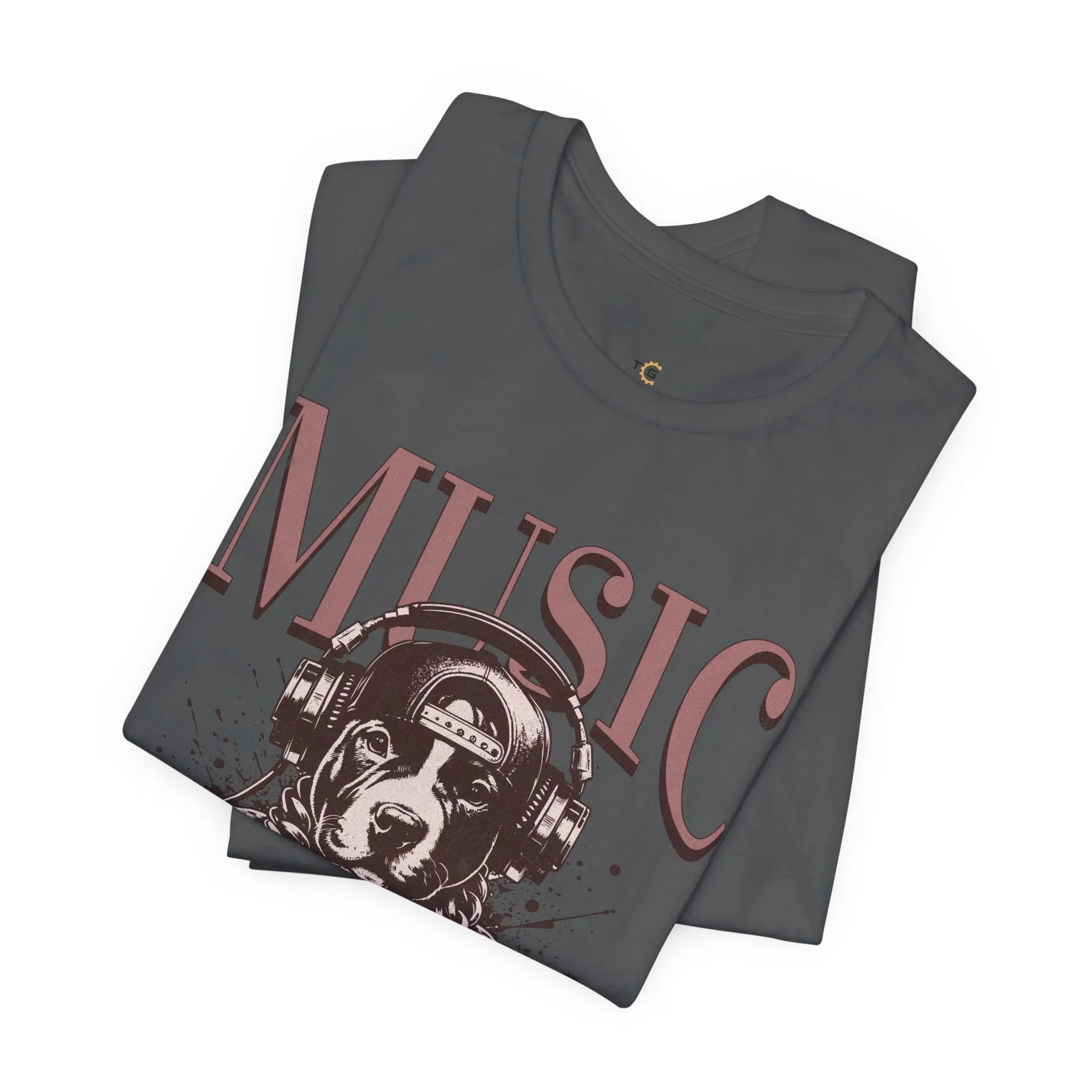 Music Therapy Unisex Jersey Tee - Perfect Gift for Music Lovers, Dog Owners, Casual Wear, Relaxation, & Dog Lovers! Printify