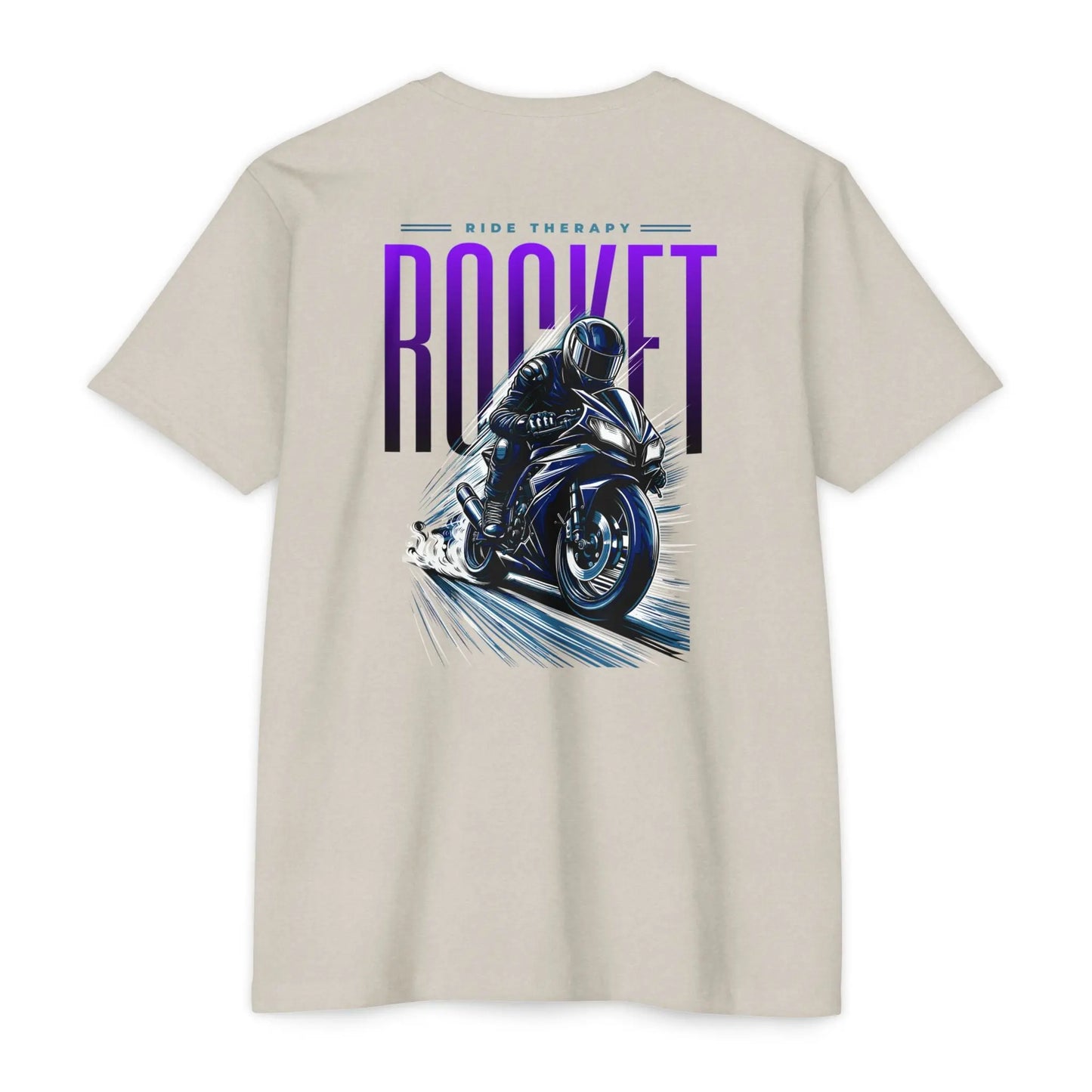 Rocket Themed Unisex Tee, Motorcycle Lover Gift, Casual Wear, Gift for Bikers, Unique Graphic T-Shirt Printify