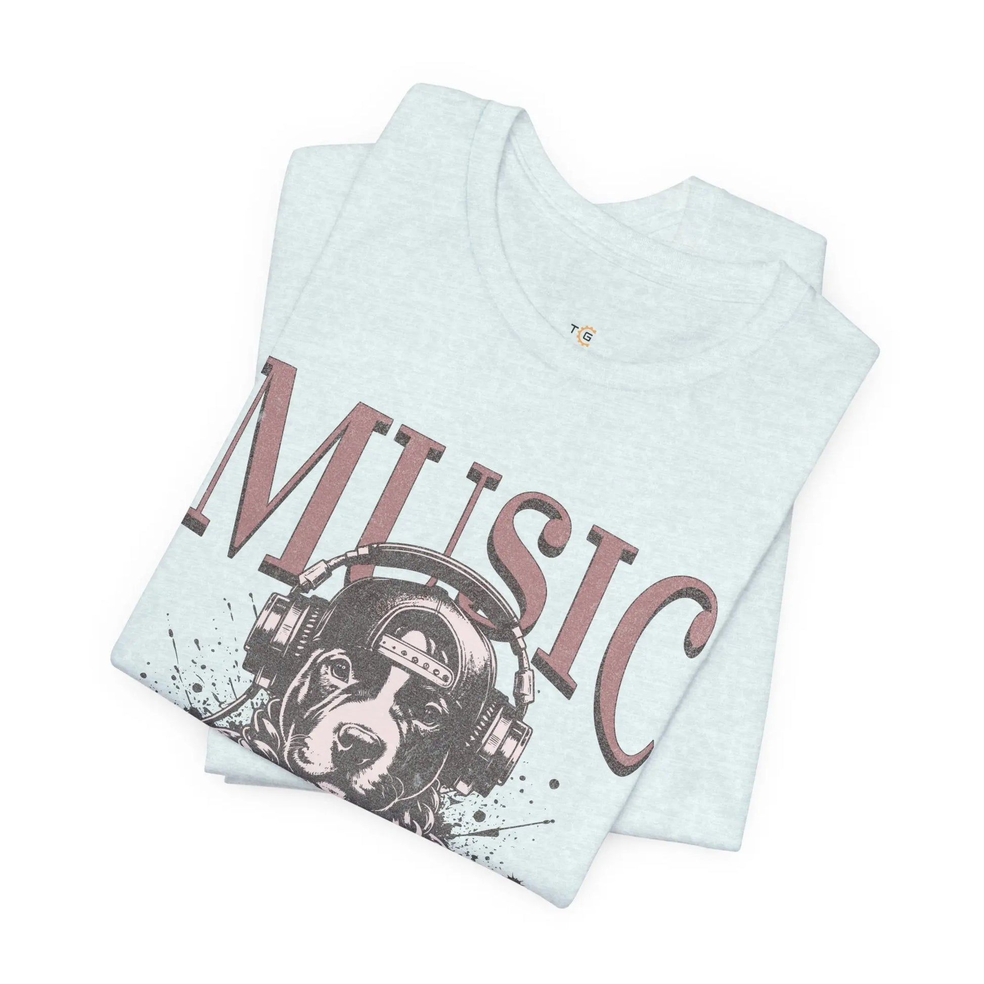 Music Therapy Unisex Jersey Tee - Perfect Gift for Music Lovers, Dog Owners, Casual Wear, Relaxation, & Dog Lovers! Printify