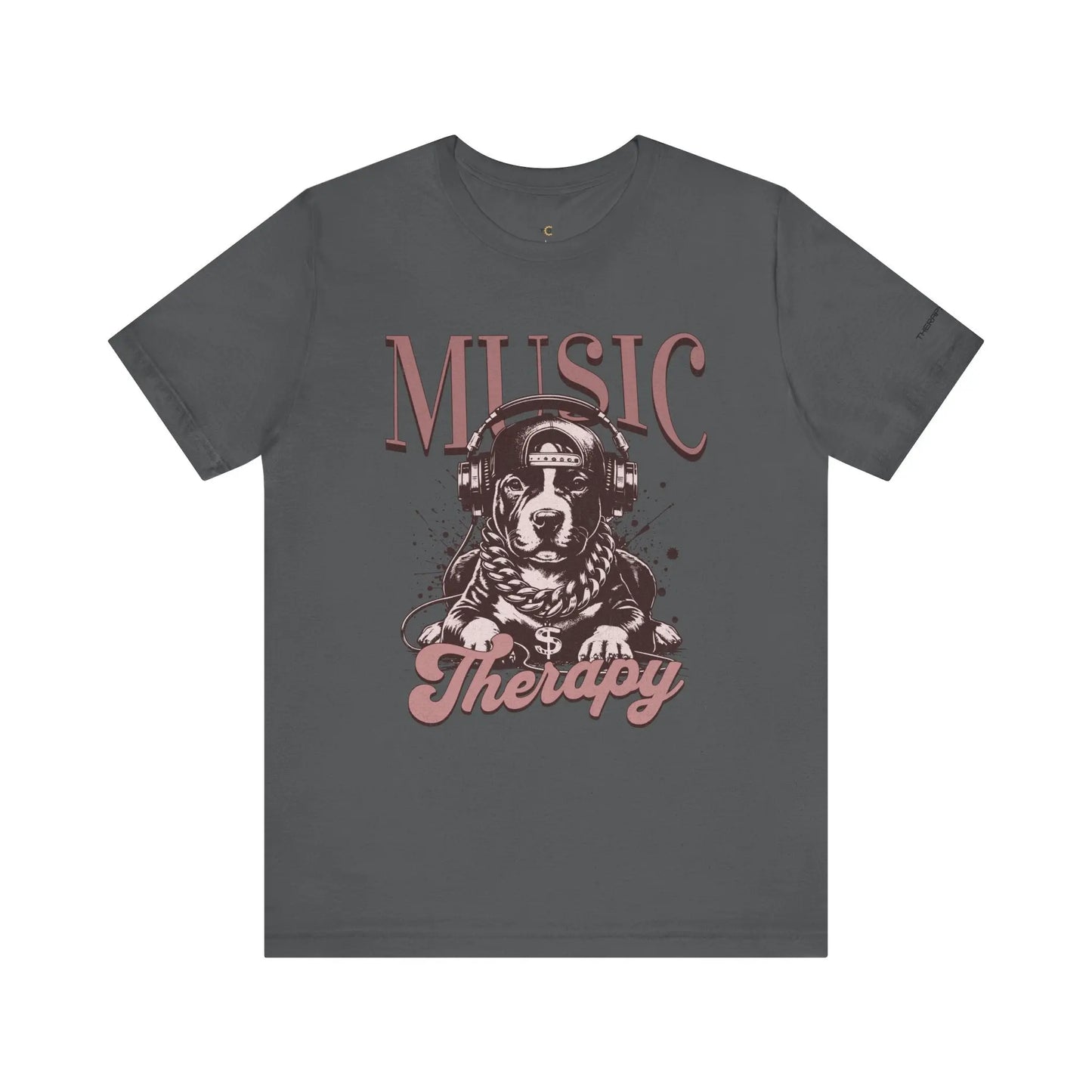 Music Therapy Unisex Jersey Tee - Perfect Gift for Music Lovers, Dog Owners, Casual Wear, Relaxation, & Dog Lovers! Printify