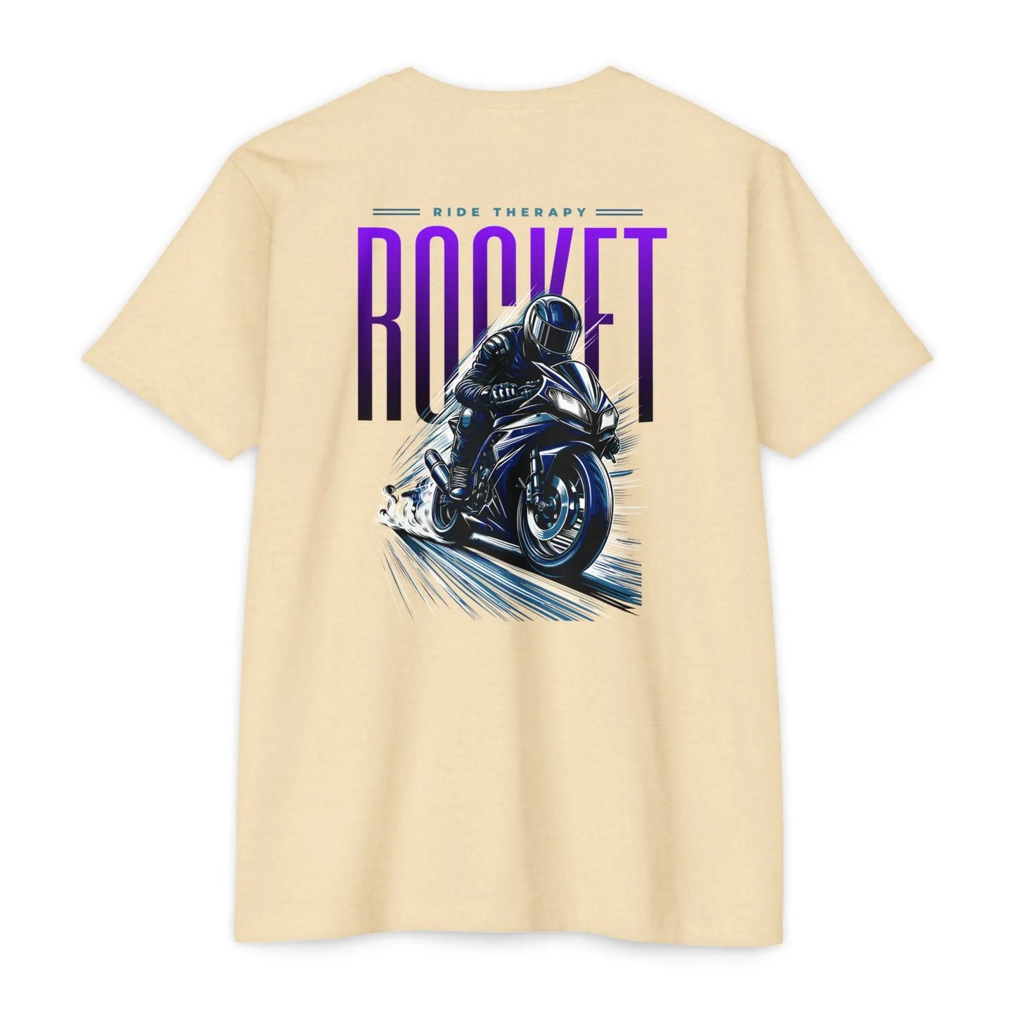 Rocket Themed Unisex Tee, Motorcycle Lover Gift, Casual Wear, Gift for Bikers, Unique Graphic T-Shirt Printify