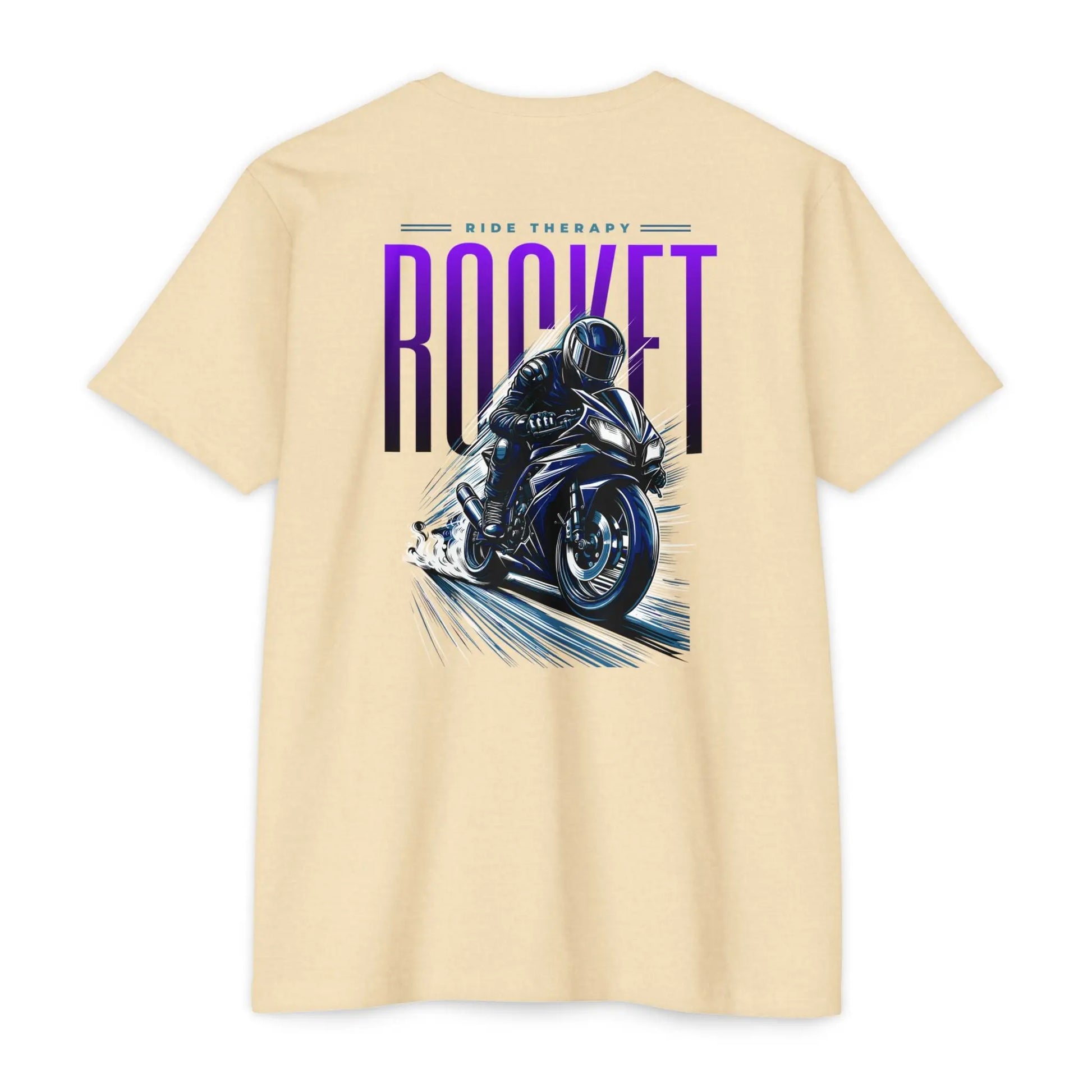 Rocket Themed Unisex Tee, Motorcycle Lover Gift, Casual Wear, Gift for Bikers, Unique Graphic T-Shirt Printify