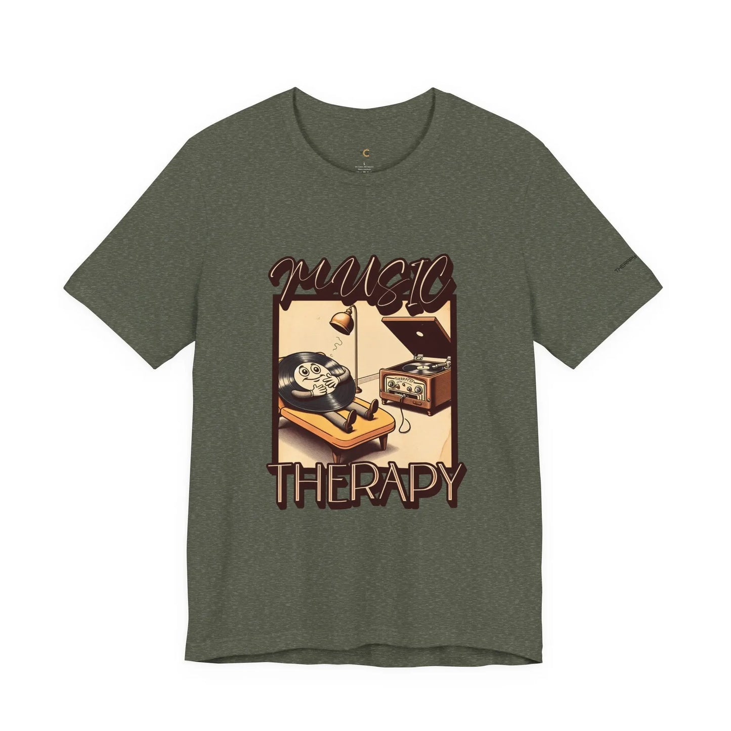 Music Therapy Unisex Tee, Casual Music Shirt, Perfect Gift for Music Lovers, Therapeutic Vibe Tee for Relaxation, Music Appreciation Printify