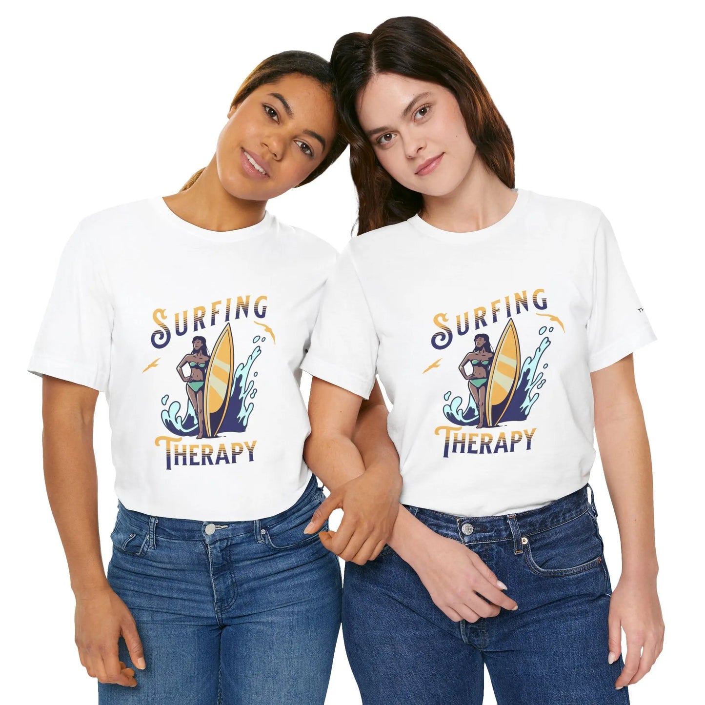 Surfing Therapy Unisex Tee, Surfing Shirt, Beach Lover Gift, Casual Summer Wear, Ocean Vibes T-Shirt, Surfboard Graphic Tee Printify
