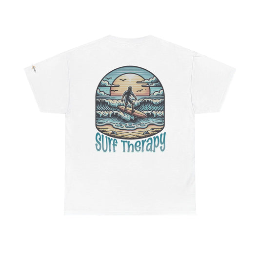 Surf Therapy Unisex Heavy Cotton Tee, Summer Vibes T-Shirt, Beach Day Apparel, Water Sports Gift, Casual Surfwear Printify