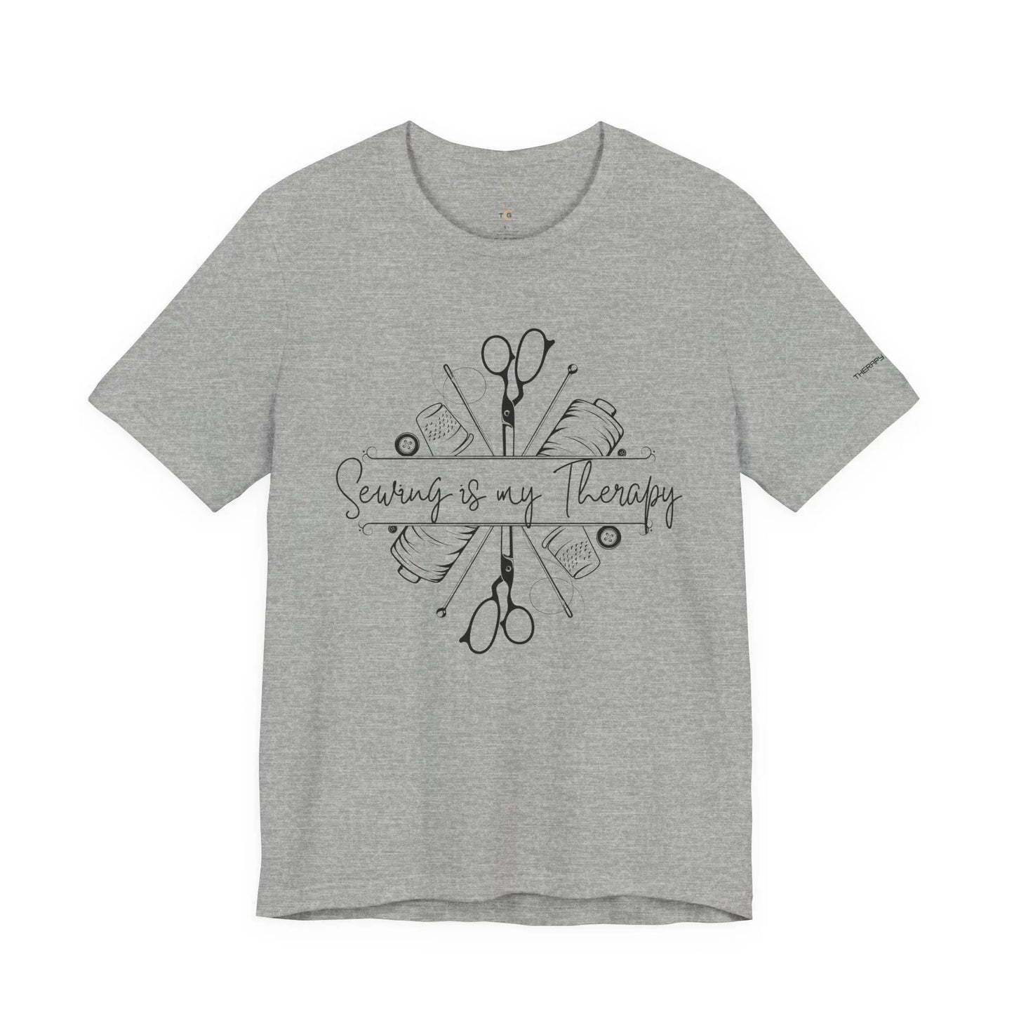Sewing Therapy Tee - Unisex Jersey Short Sleeve Shirt, Gift for Sewers Printify