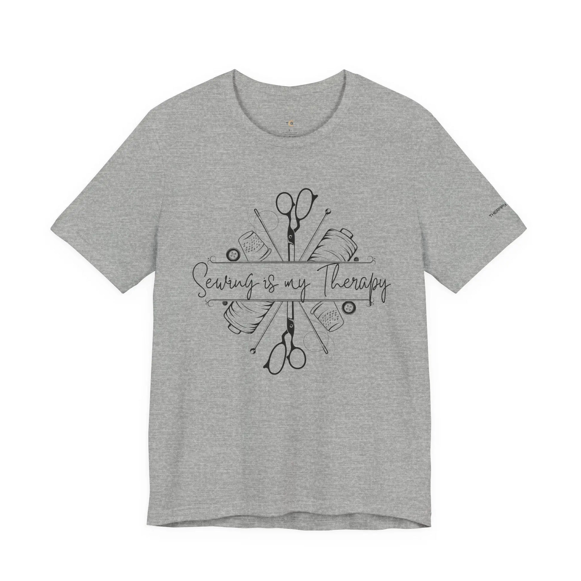 Sewing Therapy Tee - Unisex Jersey Short Sleeve Shirt, Gift for Sewers Printify