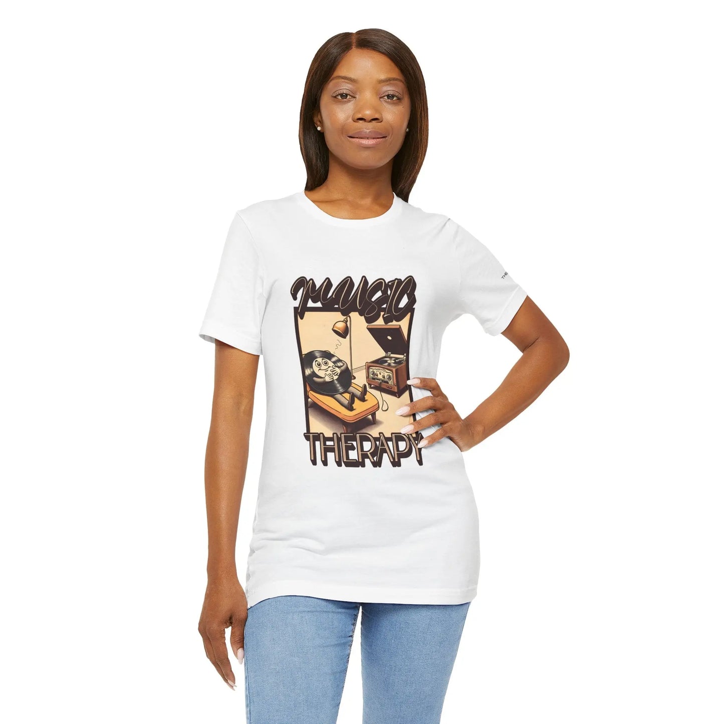 Music Therapy Unisex Tee, Casual Music Shirt, Perfect Gift for Music Lovers, Therapeutic Vibe Tee for Relaxation, Music Appreciation Printify