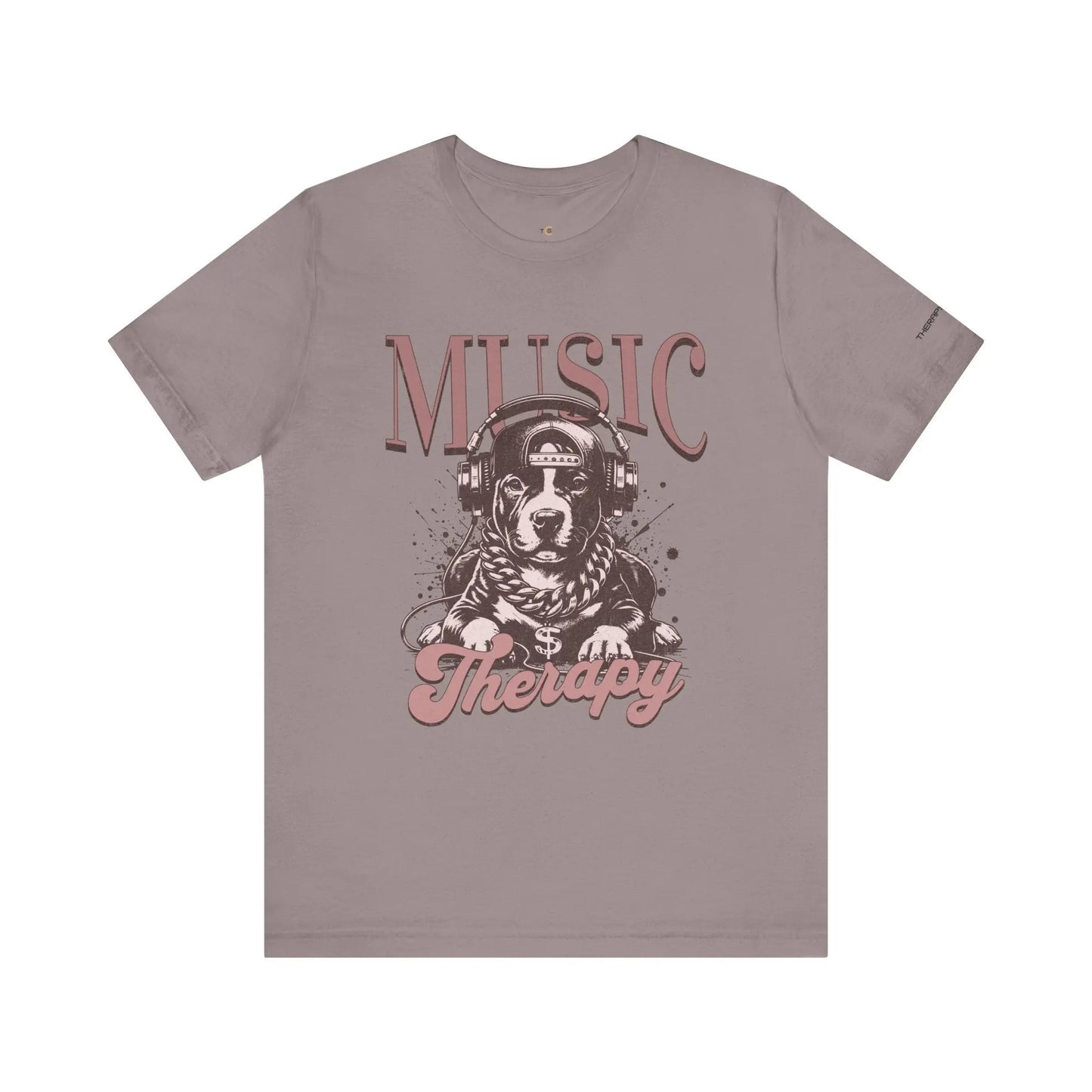 Music Therapy Unisex Jersey Tee - Perfect Gift for Music Lovers, Dog Owners, Casual Wear, Relaxation, & Dog Lovers! Printify