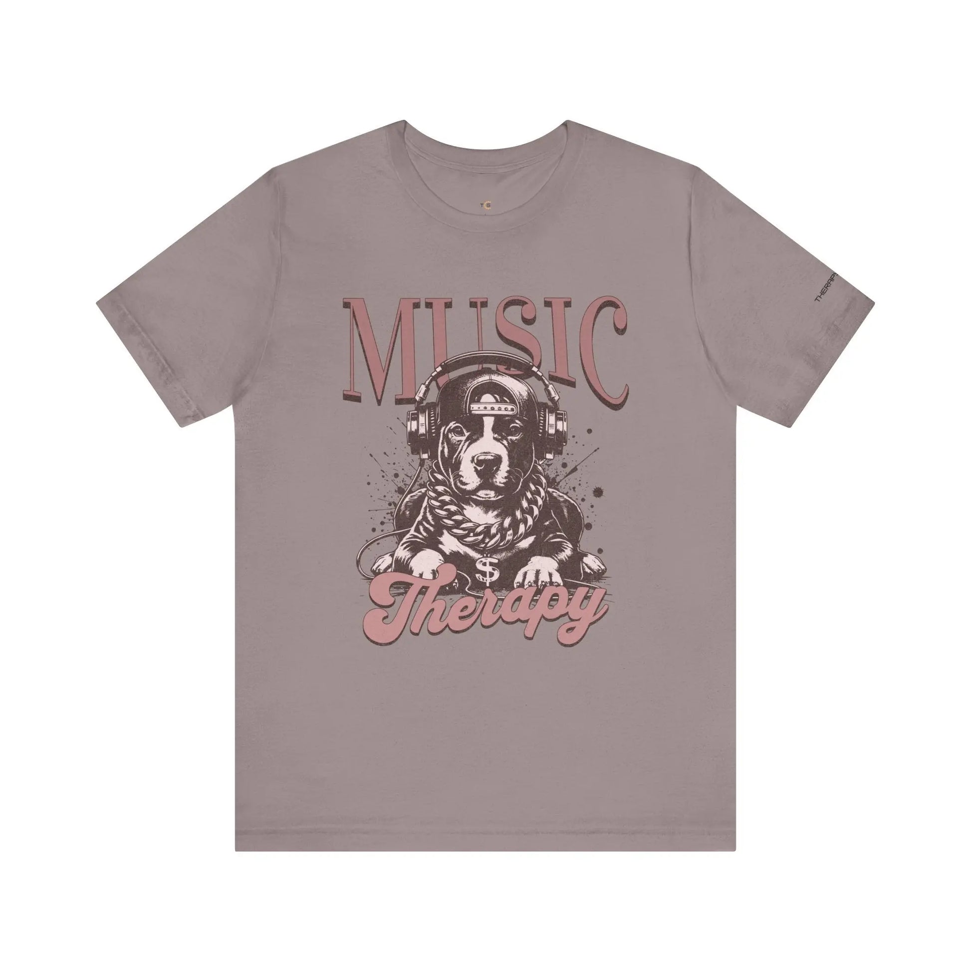 Music Therapy Unisex Jersey Tee - Perfect Gift for Music Lovers, Dog Owners, Casual Wear, Relaxation, & Dog Lovers! Printify