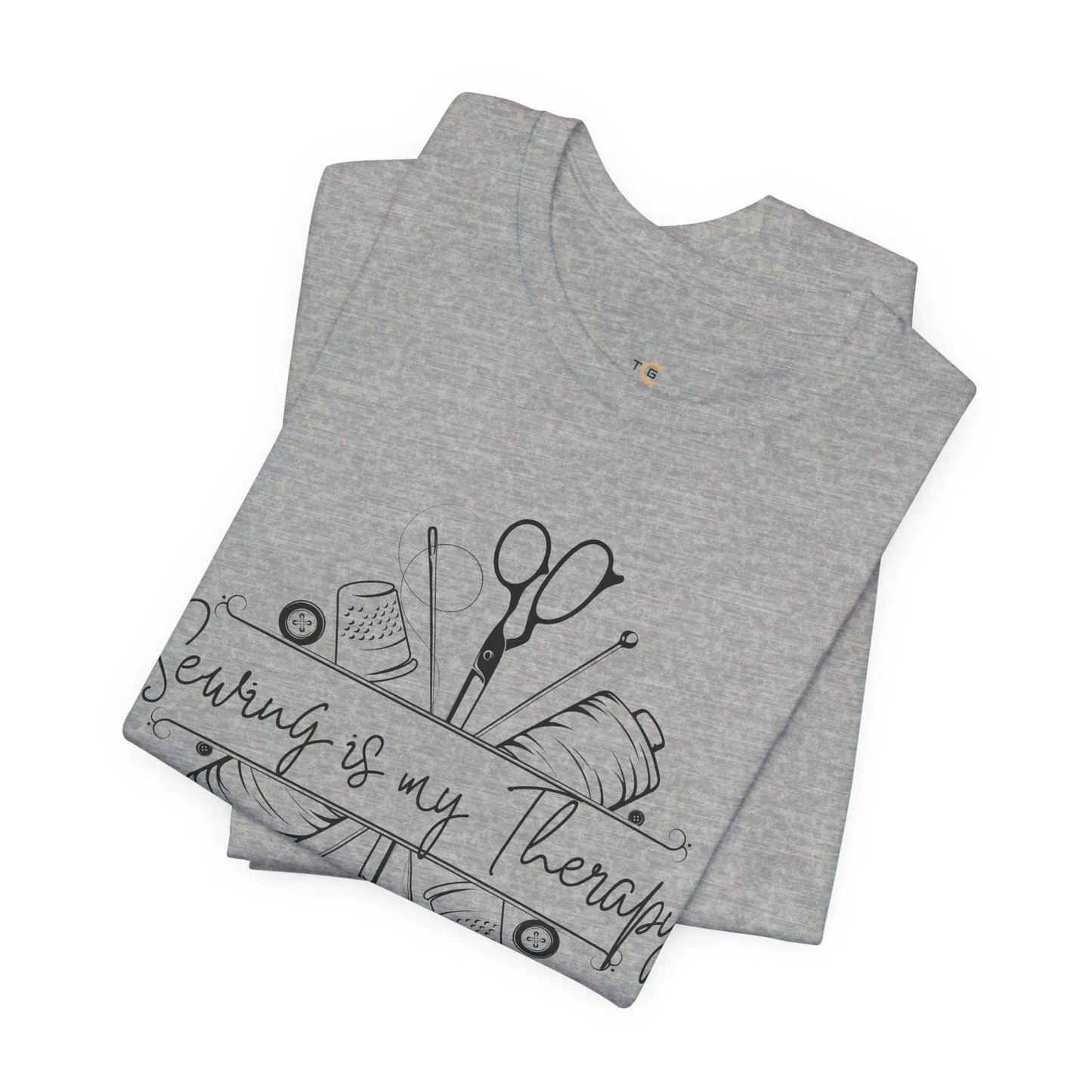 Sewing Therapy Tee - Unisex Jersey Short Sleeve Shirt, Gift for Sewers Printify