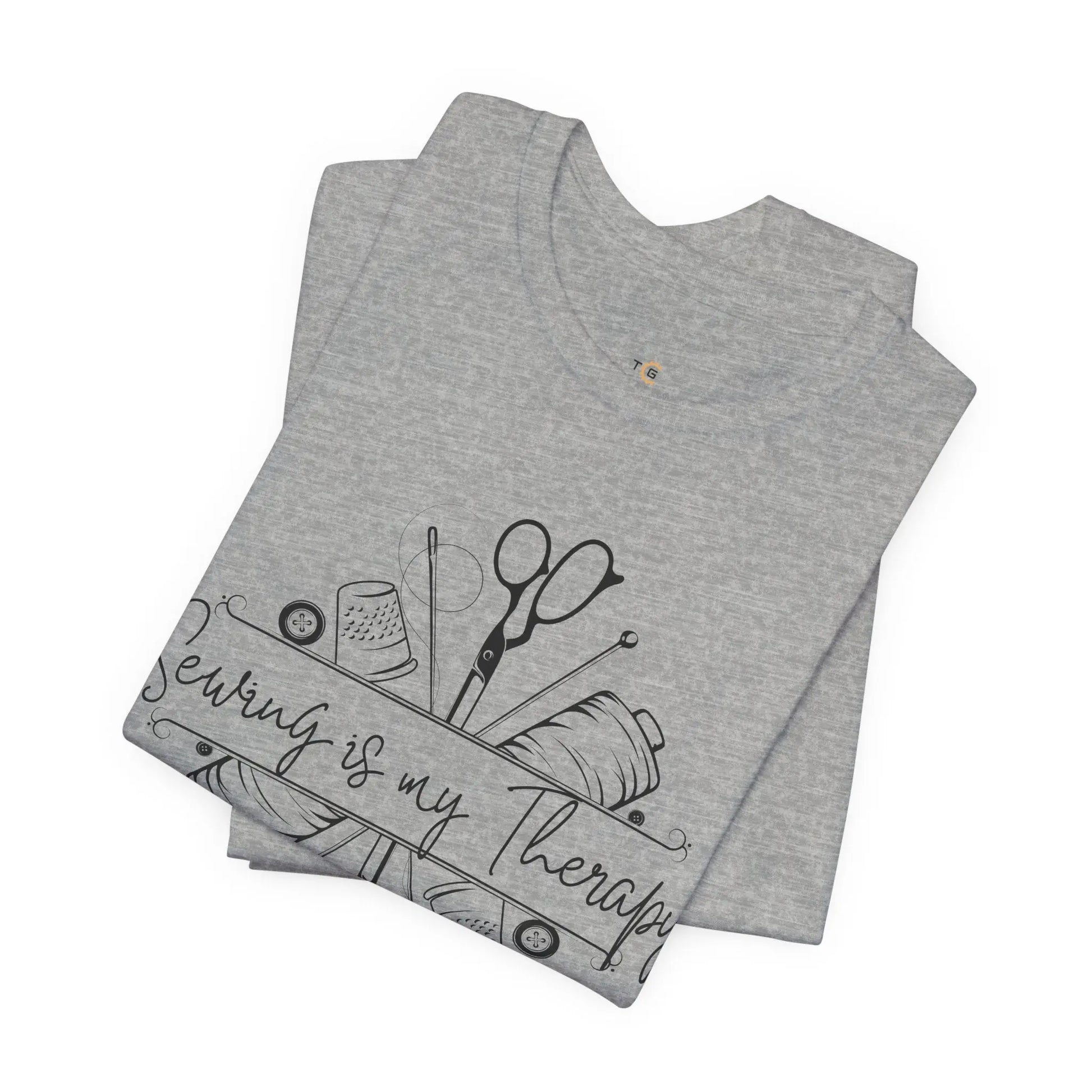 Sewing Therapy Tee - Unisex Jersey Short Sleeve Shirt, Gift for Sewers Printify