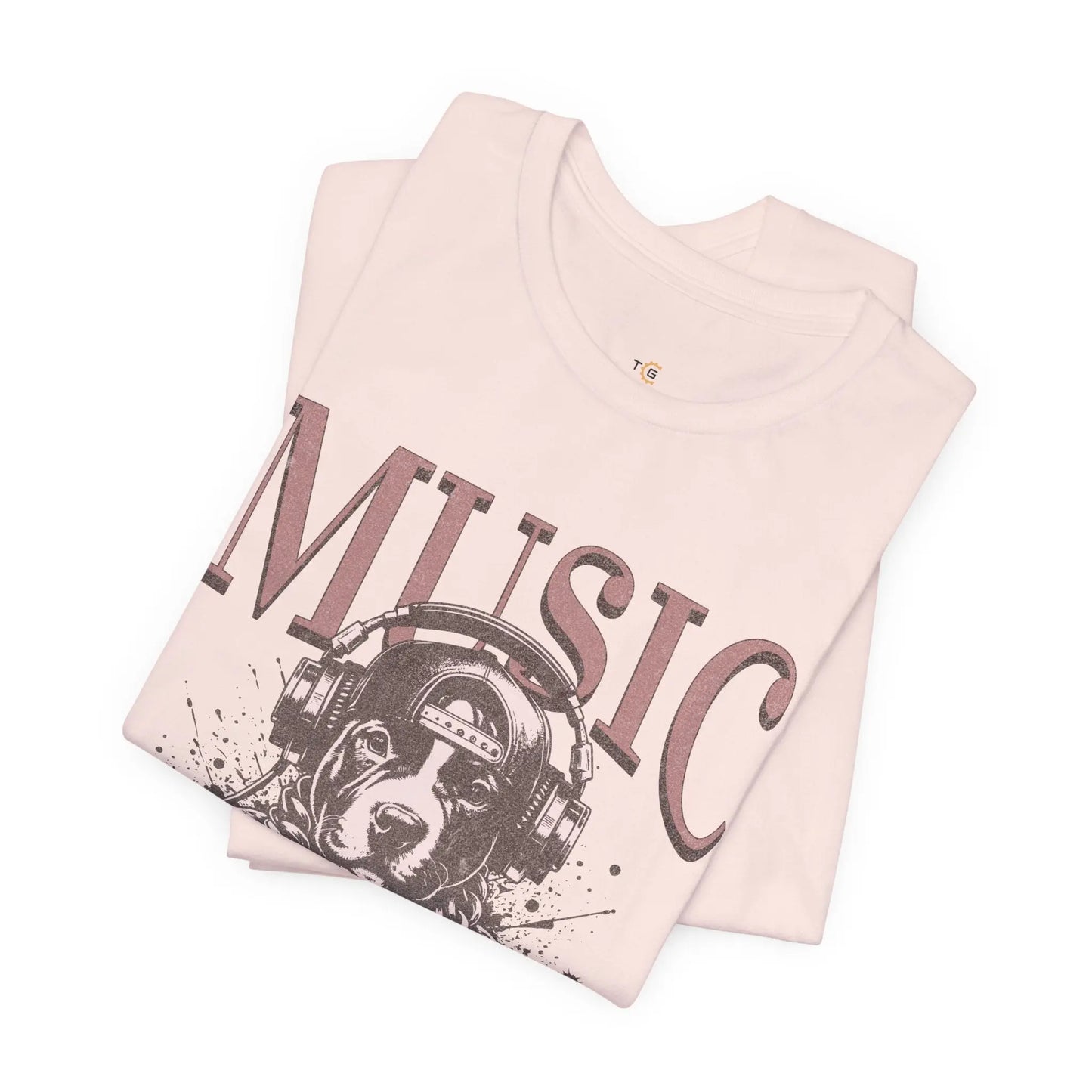 Music Therapy Unisex Jersey Tee - Perfect Gift for Music Lovers, Dog Owners, Casual Wear, Relaxation, & Dog Lovers! Printify