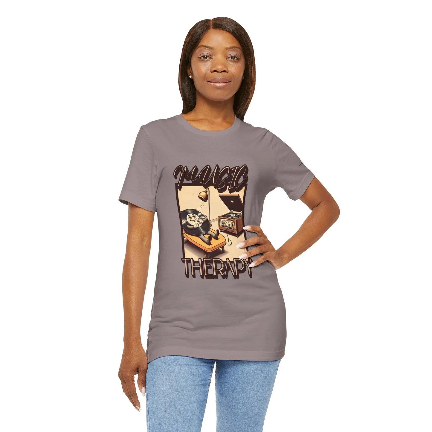 Music Therapy Unisex Tee, Casual Music Shirt, Perfect Gift for Music Lovers, Therapeutic Vibe Tee for Relaxation, Music Appreciation Printify