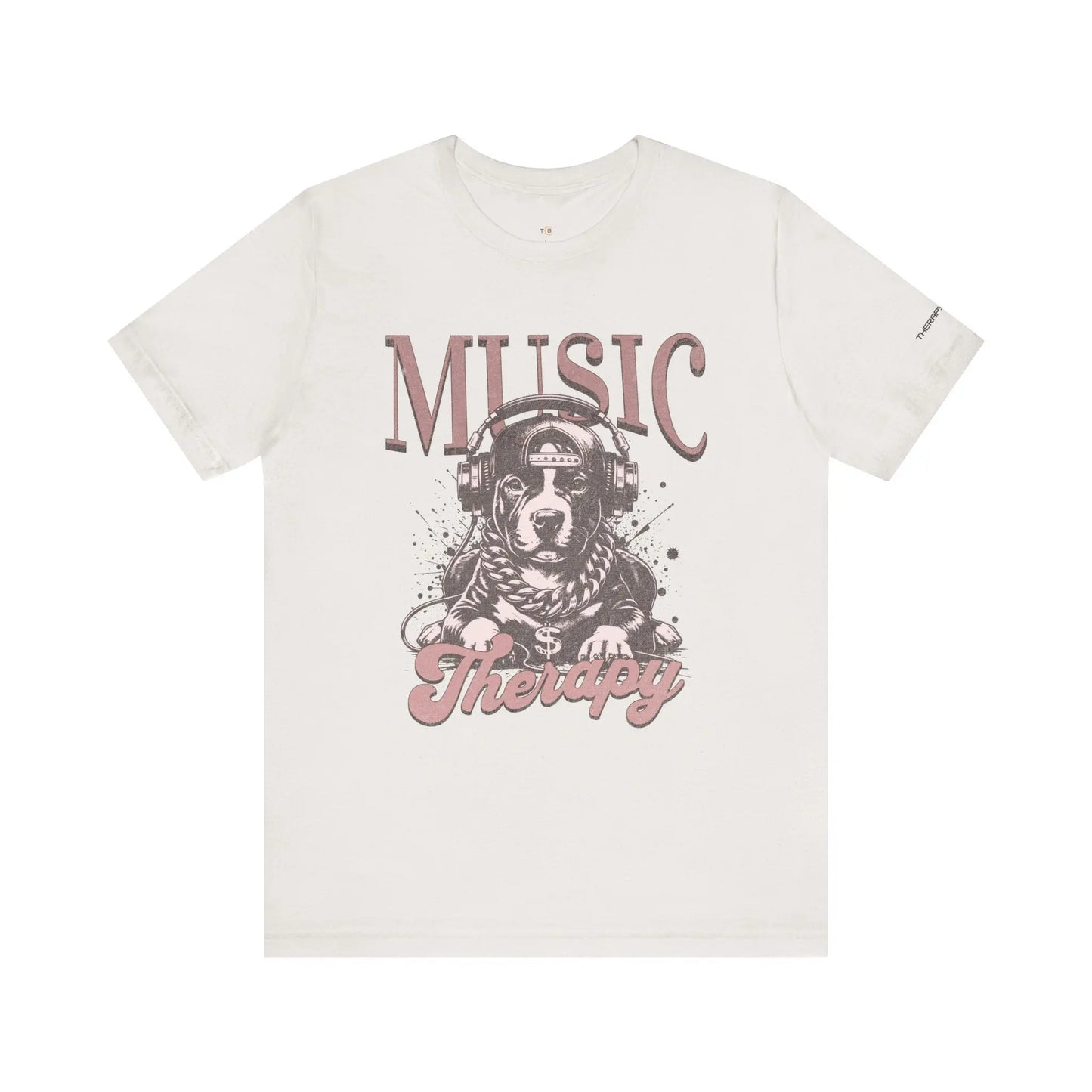 Music Therapy Unisex Jersey Tee - Perfect Gift for Music Lovers, Dog Owners, Casual Wear, Relaxation, & Dog Lovers! Printify