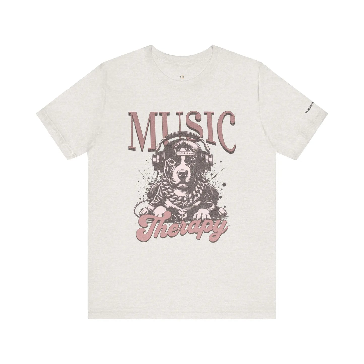 Music Therapy Unisex Jersey Tee - Perfect Gift for Music Lovers, Dog Owners, Casual Wear, Relaxation, & Dog Lovers! Printify
