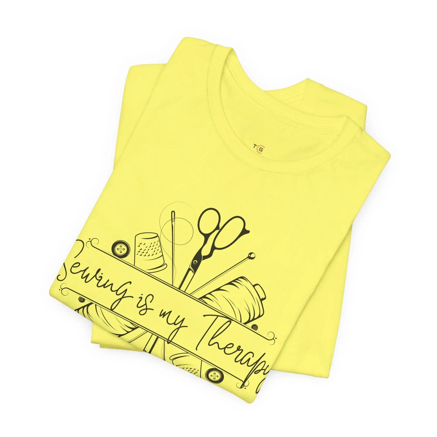 Sewing Therapy Tee - Unisex Jersey Short Sleeve Shirt, Gift for Sewers Printify