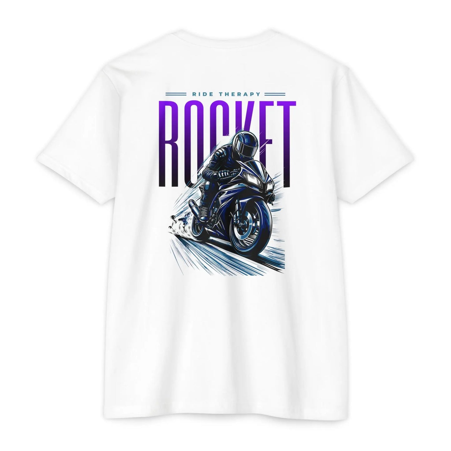 Rocket Themed Unisex Tee, Motorcycle Lover Gift, Casual Wear, Gift for Bikers, Unique Graphic T-Shirt Printify
