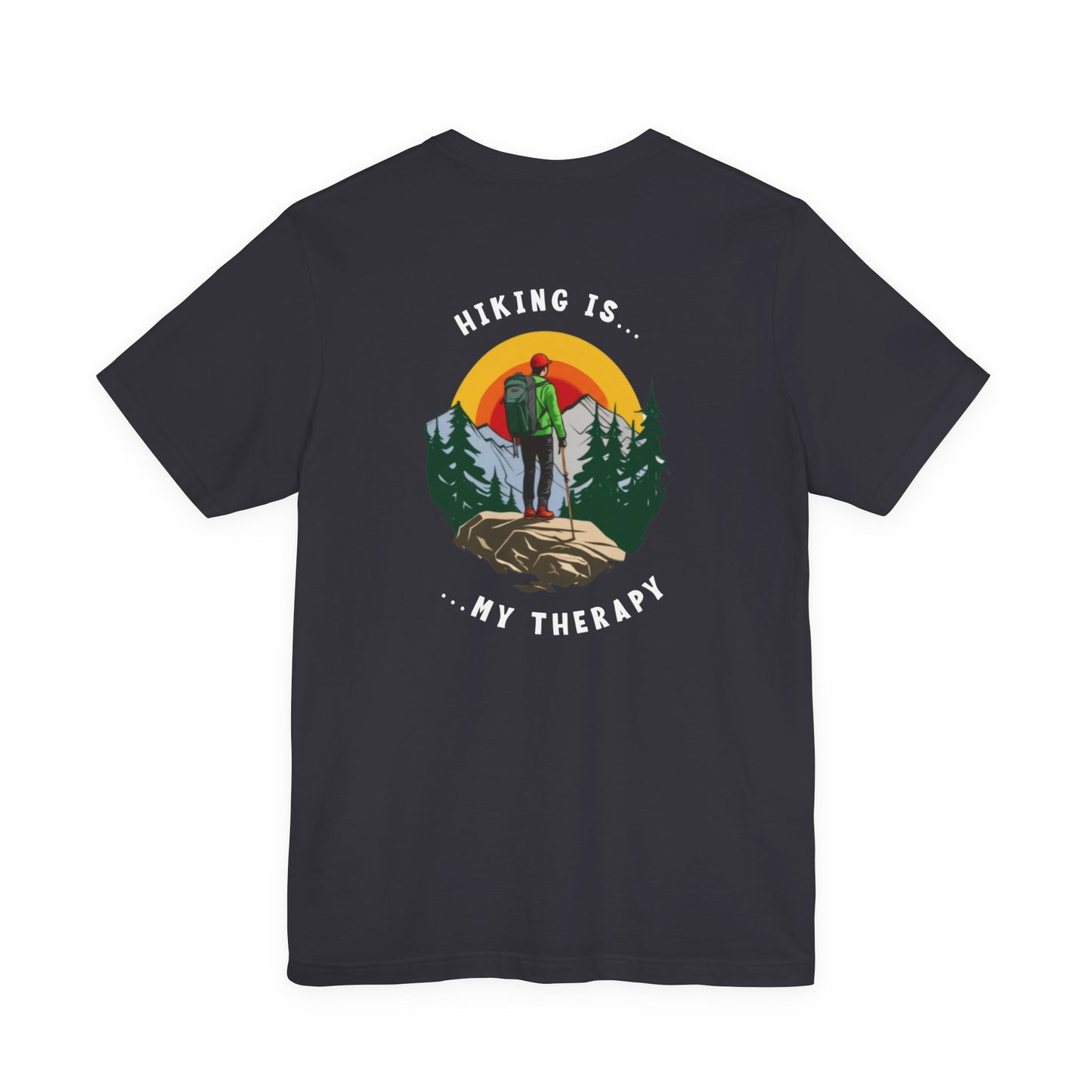 Hiking T-Shirt - "Hiking Is My Therapy" Retro Outdoor Graphic Tee - Therapy Gear