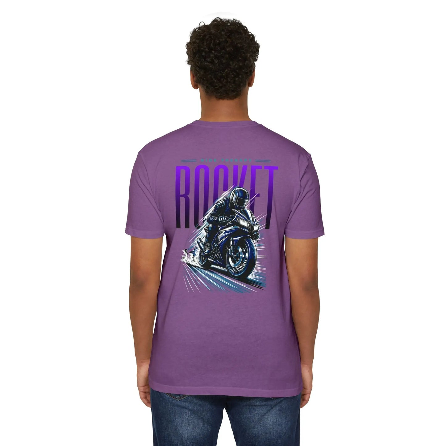 Rocket Themed Unisex Tee, Motorcycle Lover Gift, Casual Wear, Gift for Bikers, Unique Graphic T-Shirt Printify