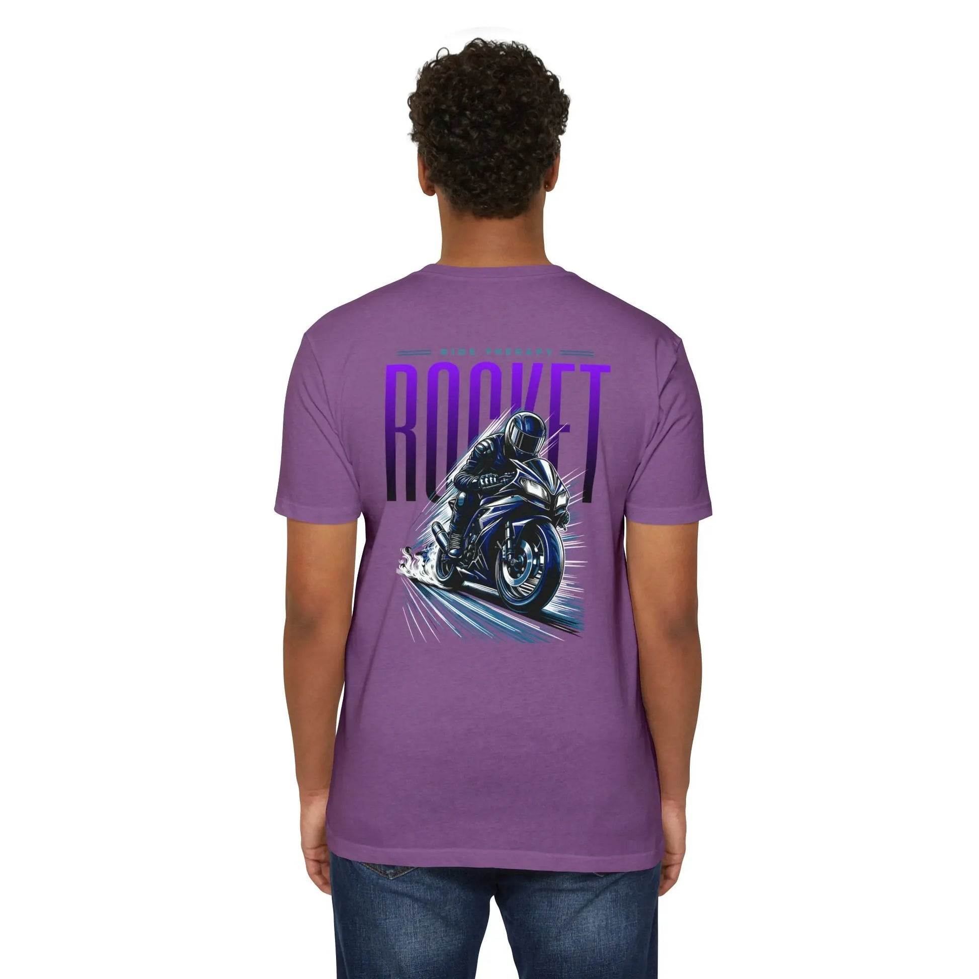 Rocket Themed Unisex Tee, Motorcycle Lover Gift, Casual Wear, Gift for Bikers, Unique Graphic T-Shirt Printify
